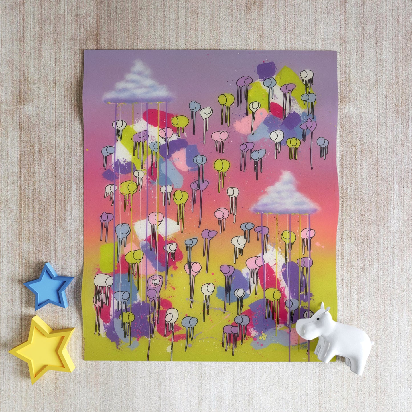 RAINING COWS "Mystic Showers" Throw Blanket