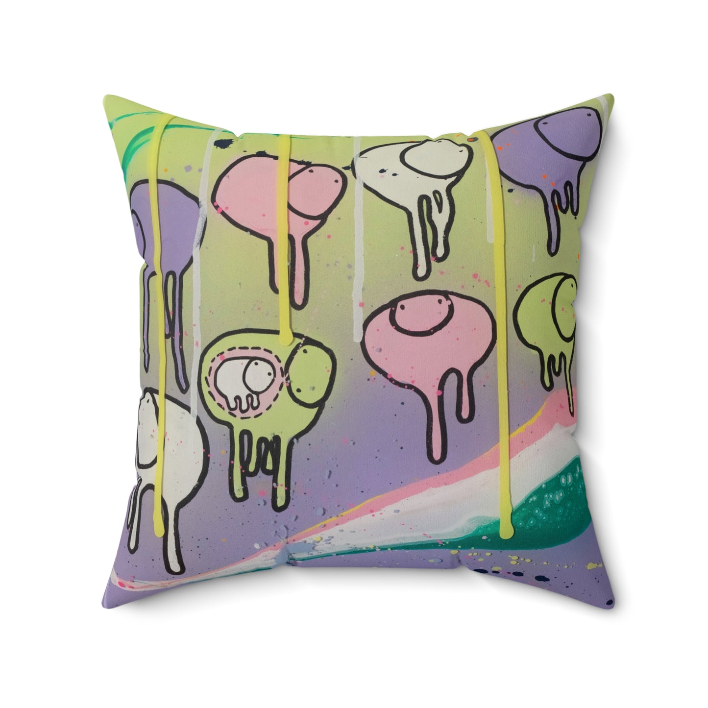 RAINING COWS "Loose Ends" Square Pillow