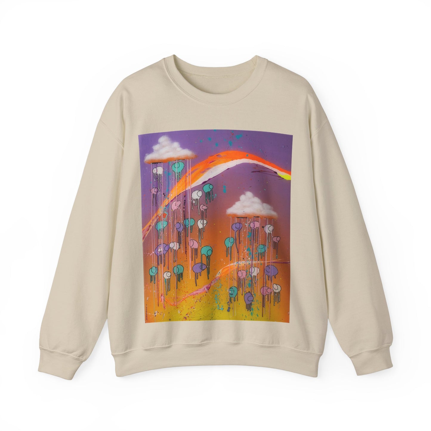 RAINING COWS "Purple Sunset with a Yellow Twist" Sweatshirt