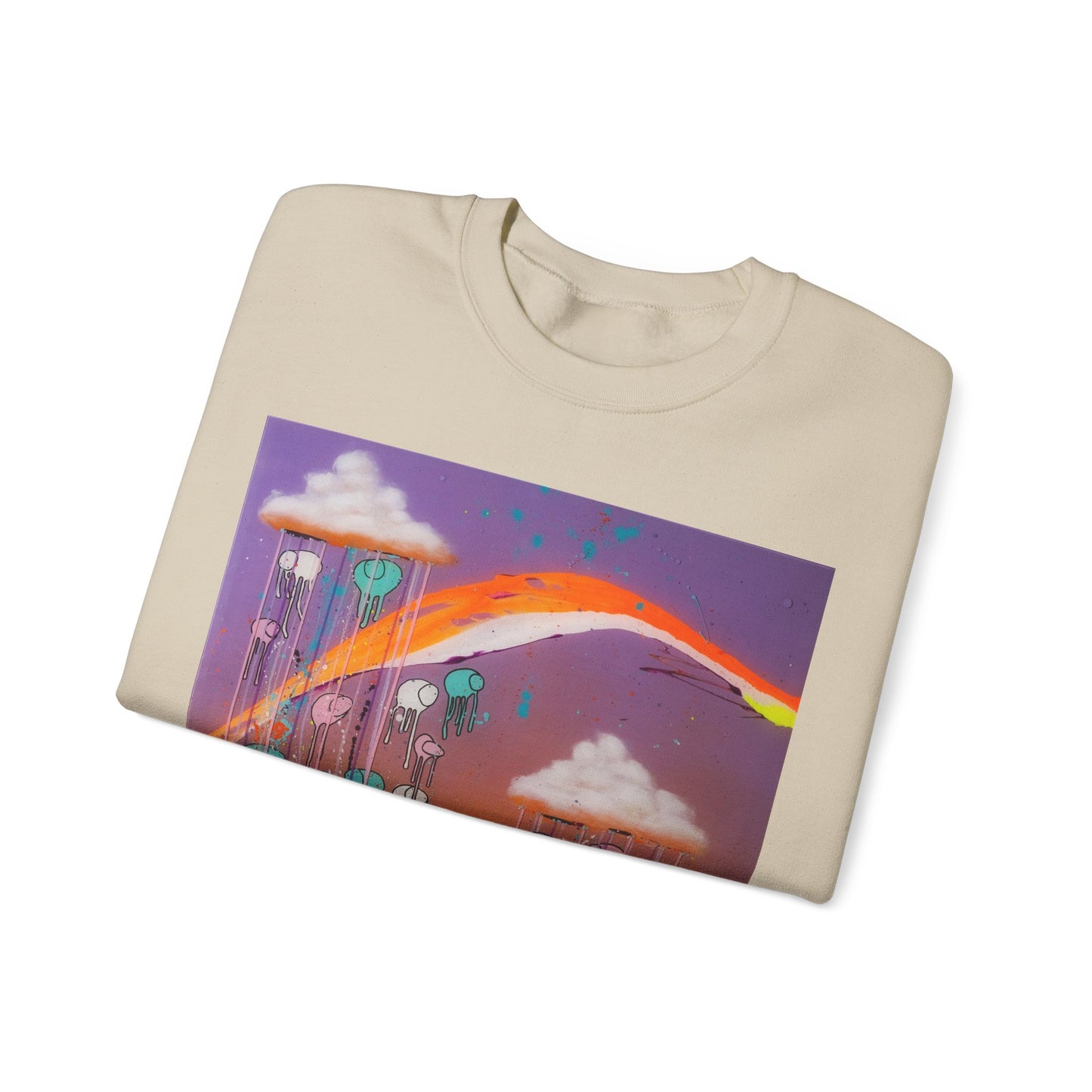 RAINING COWS "Purple Sunset with a Yellow Twist" Sweatshirt