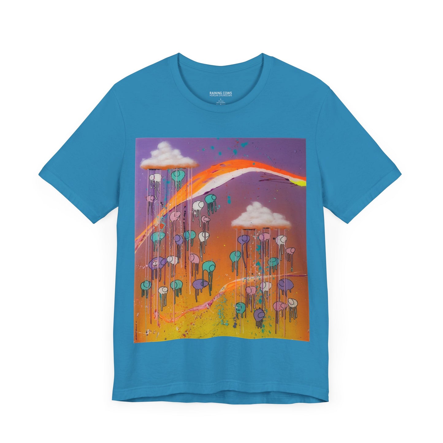 RAINING COWS "Purple Sunset with a Yellow Twist" T-Shirt