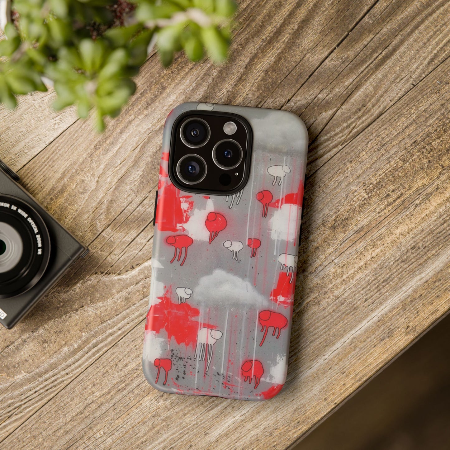 RAINING COWS "Red Falls Night" Phone Case