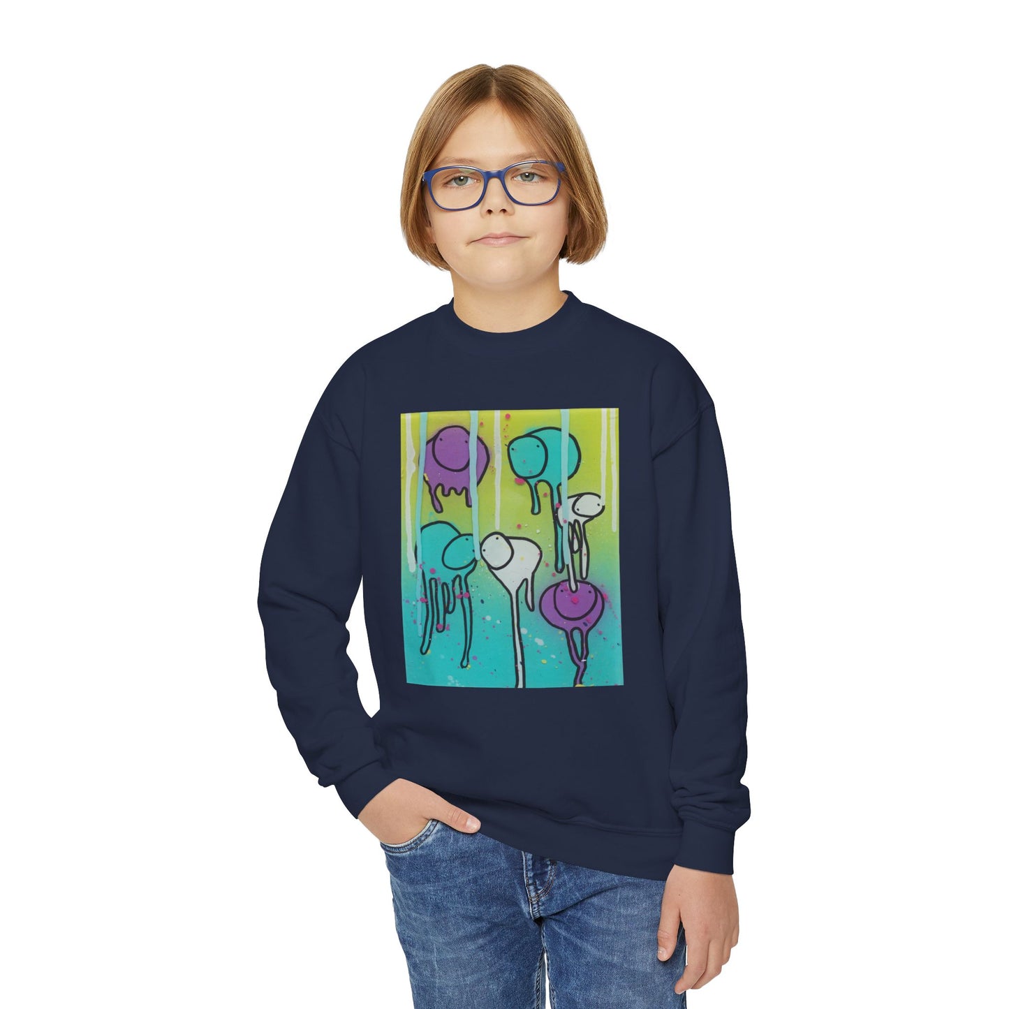RAINING COWS "Lime Sunrise" Kids Sweatshirt