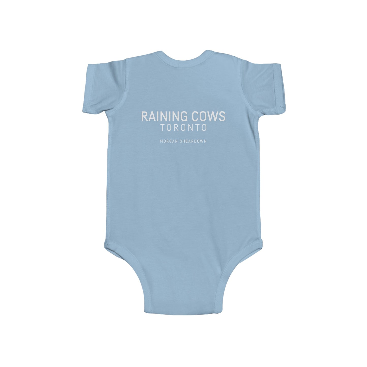 RAINING COWS "Yellow Interference" Baby Onesie