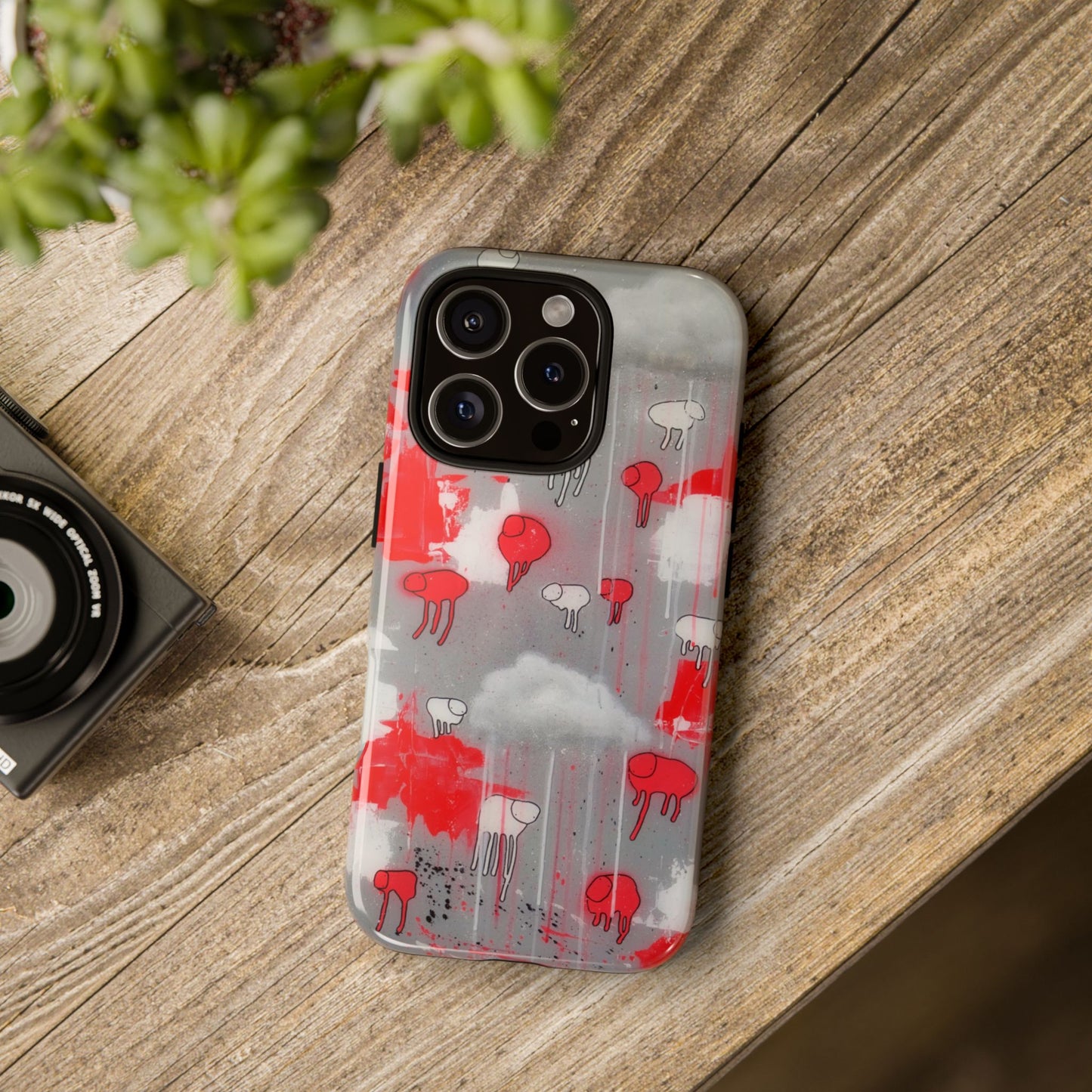 RAINING COWS "Red Falls Night" Phone Case