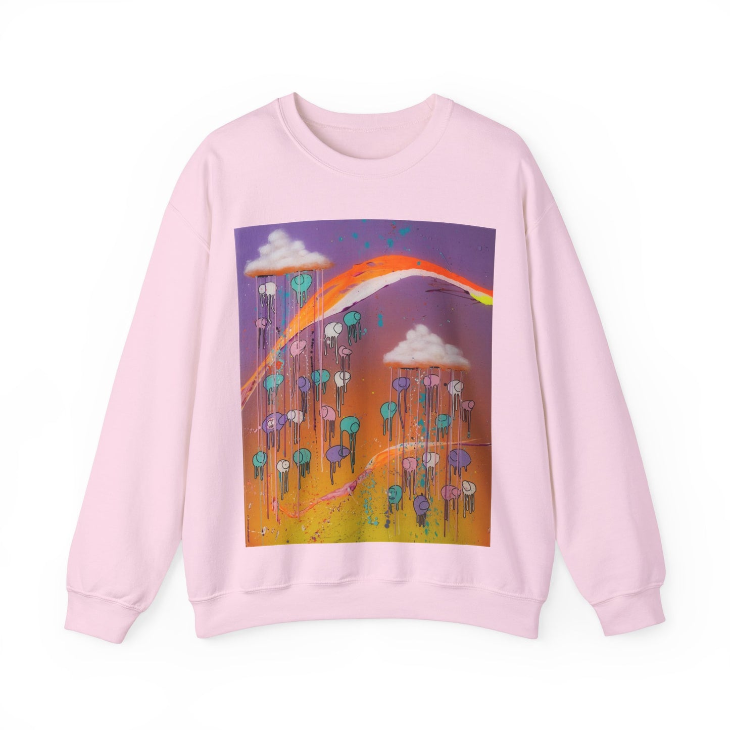 RAINING COWS "Purple Sunset with a Yellow Twist" Sweatshirt