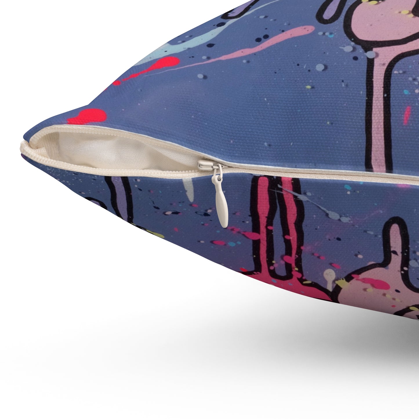 RAINING COWS "Purple Alley Lights" Square Pillow