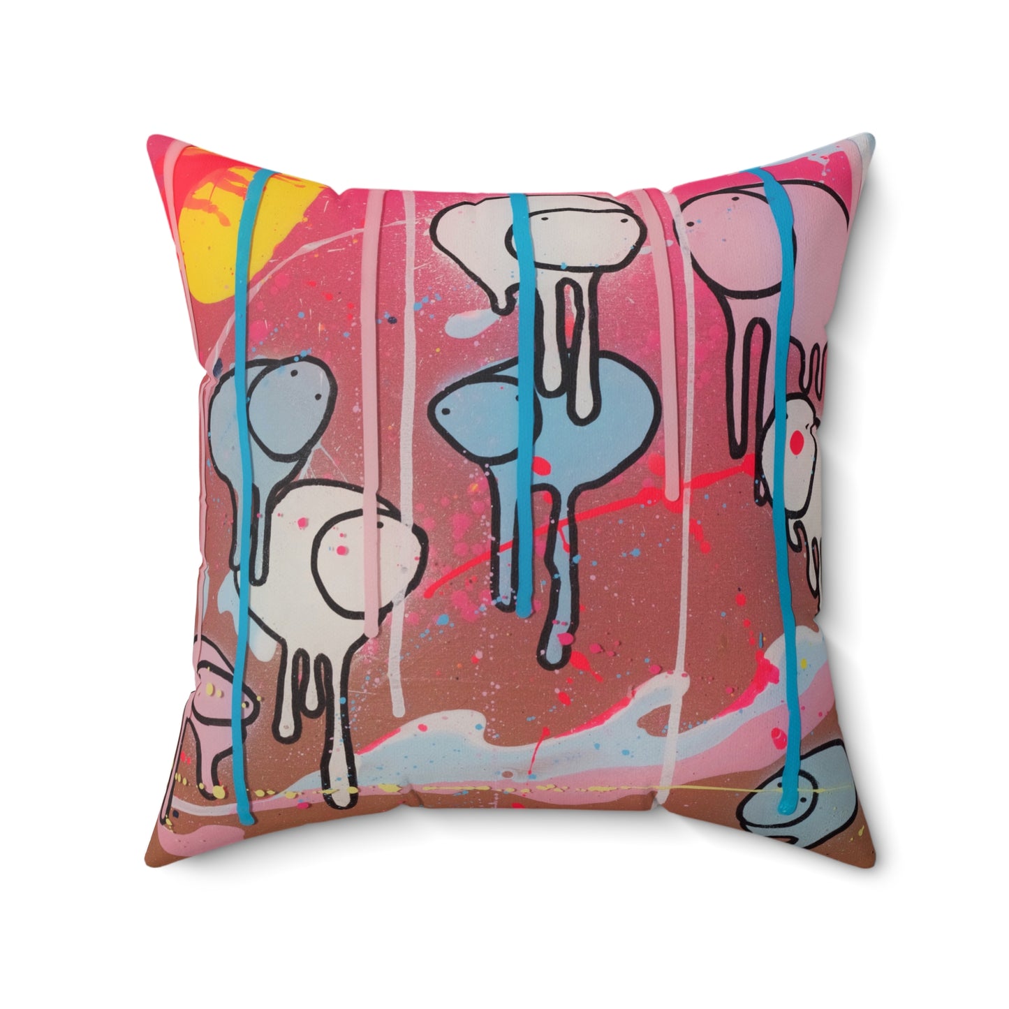 RAINING COWS "Chocolate Sunday" Square Pillow