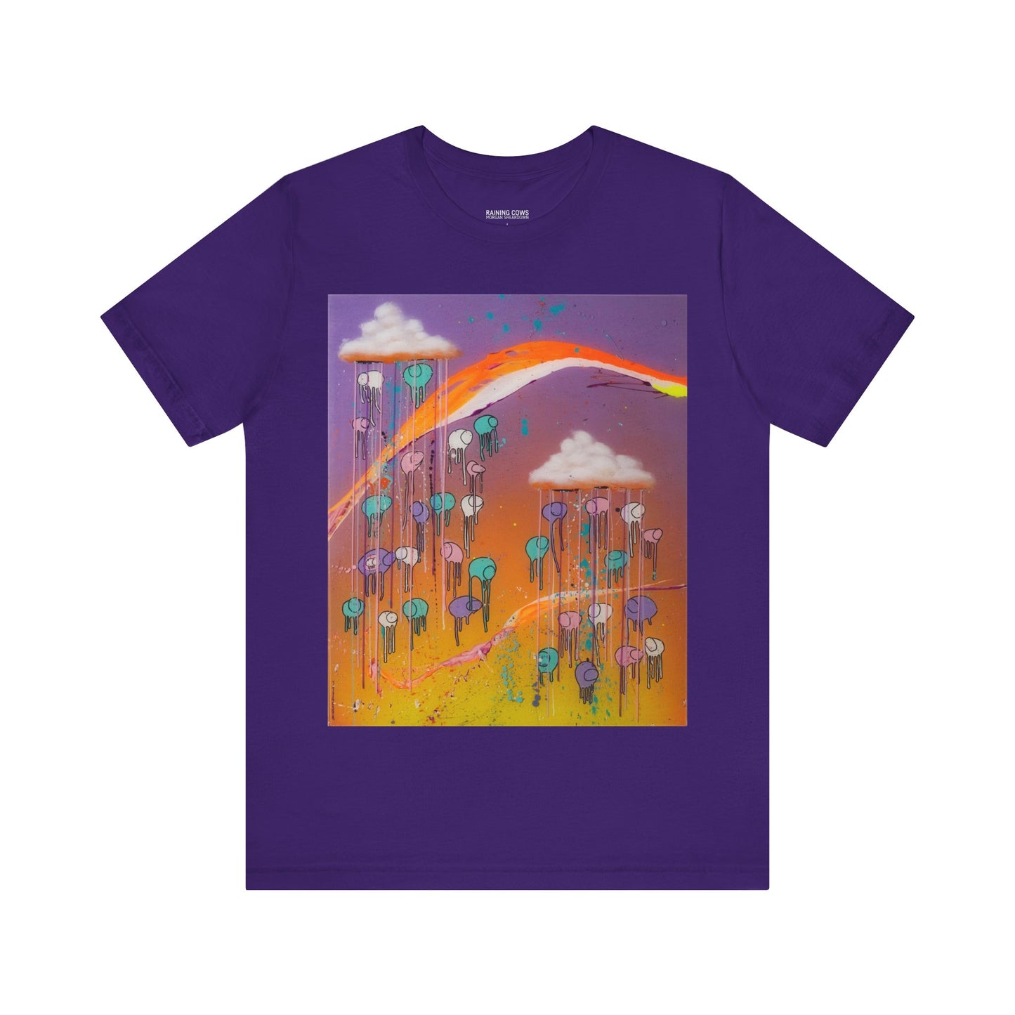 RAINING COWS "Purple Sunset with a Yellow Twist" T-Shirt