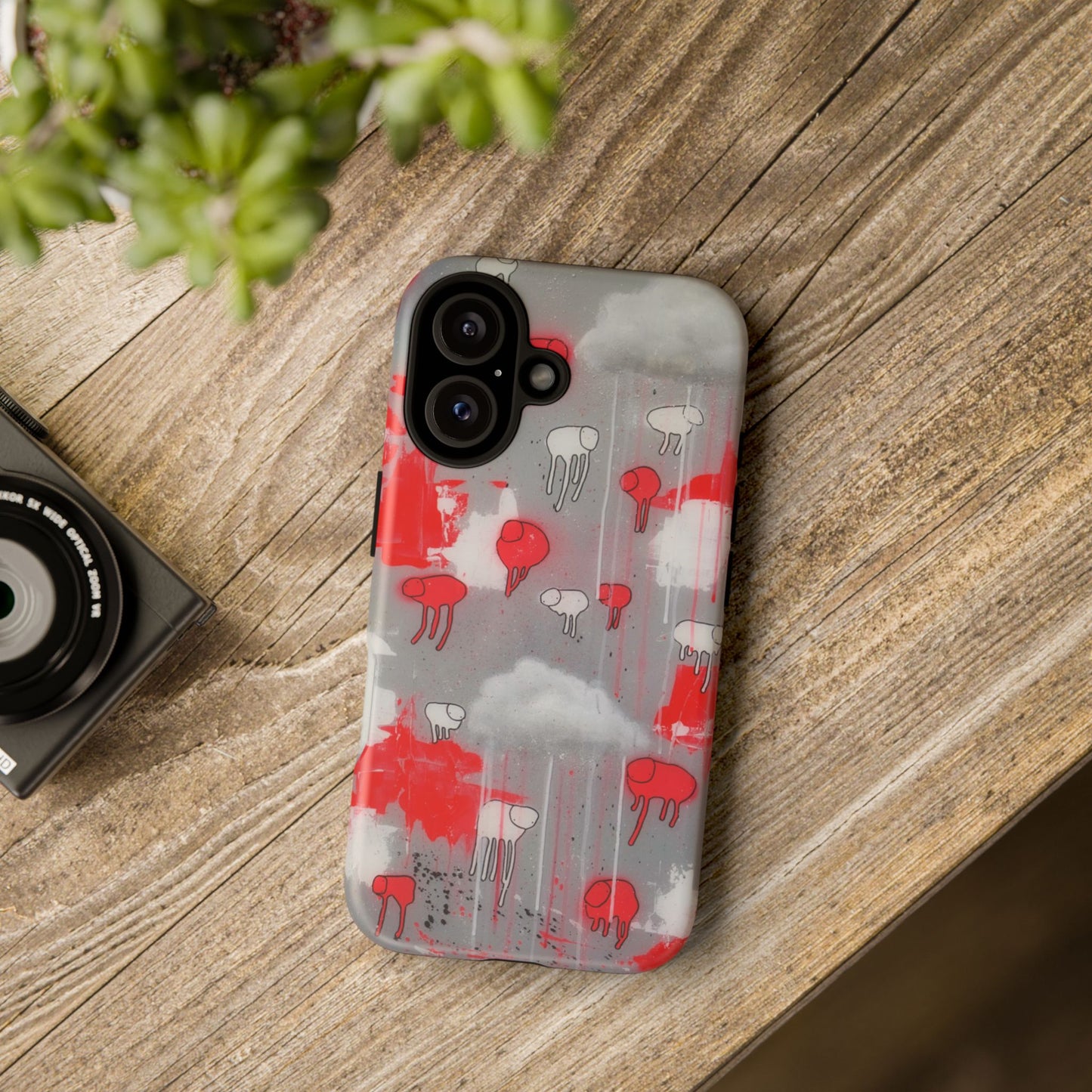 RAINING COWS "Red Falls Night" Phone Case