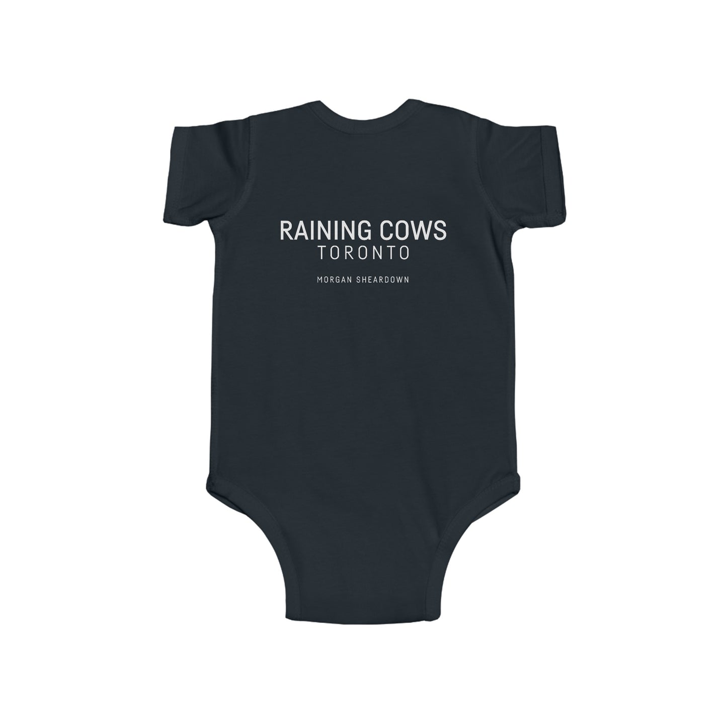 RAINING COWS "Yellow Interference" Baby Onesie