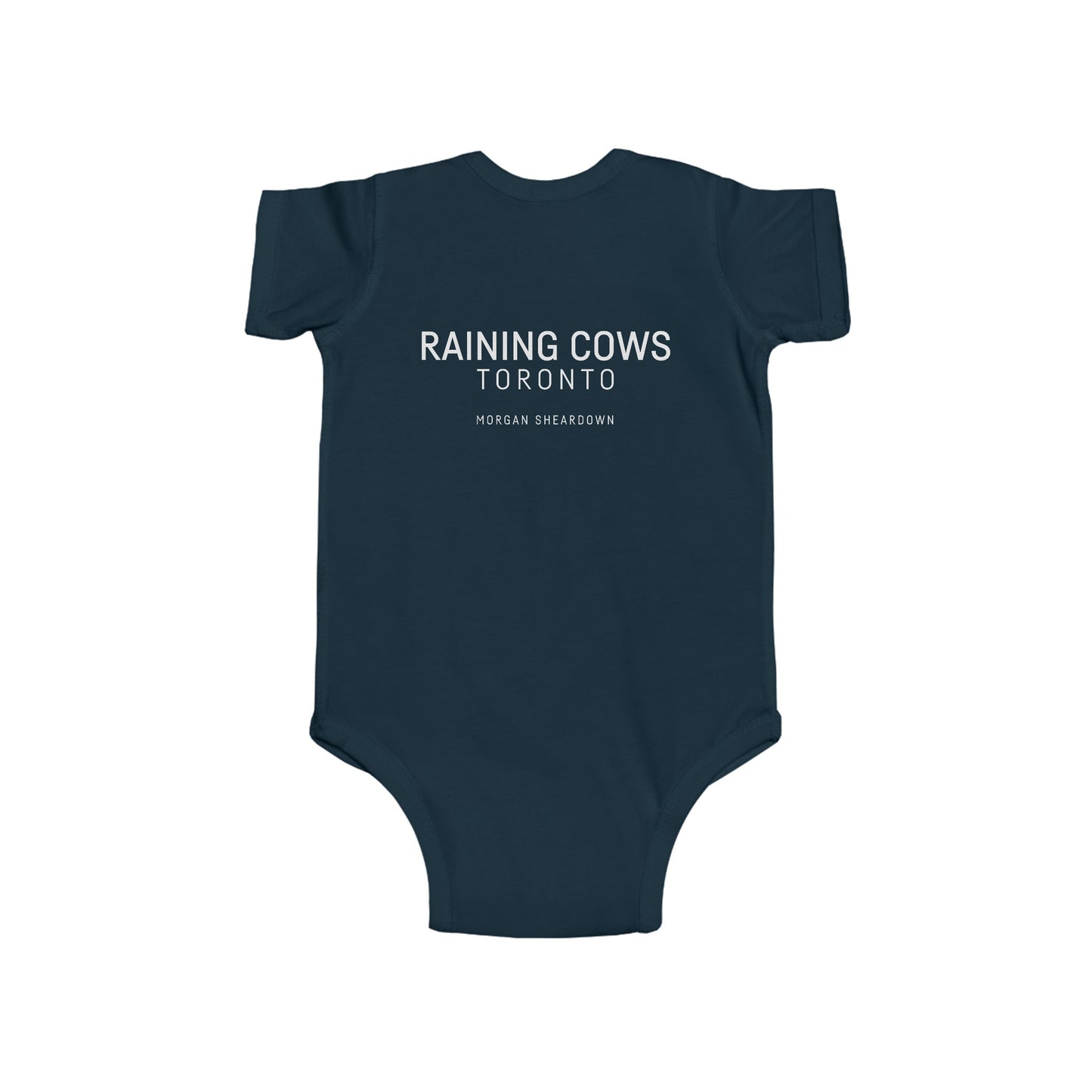 RAINING COWS "Yellow Interference" Baby Onesie