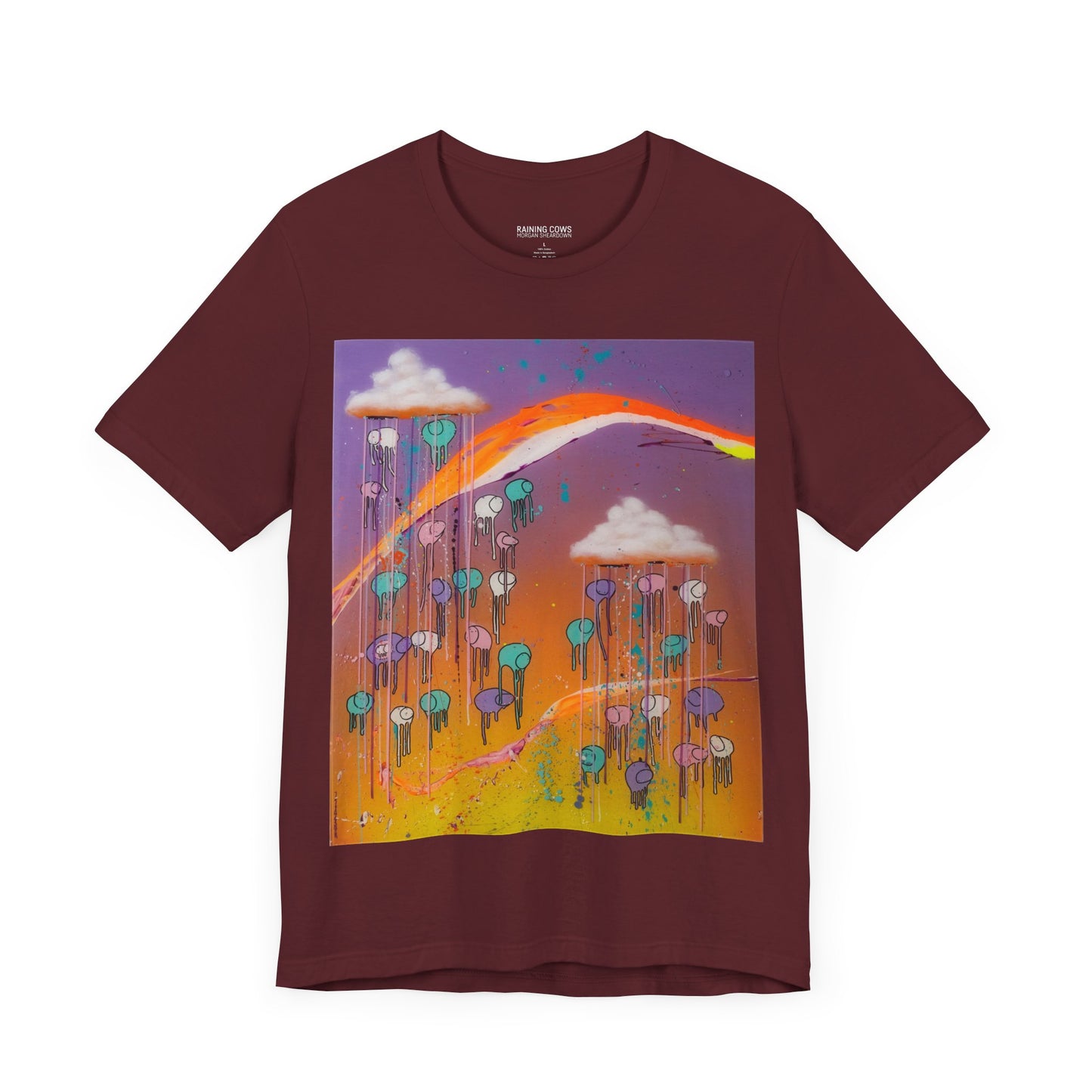 RAINING COWS "Purple Sunset with a Yellow Twist" T-Shirt