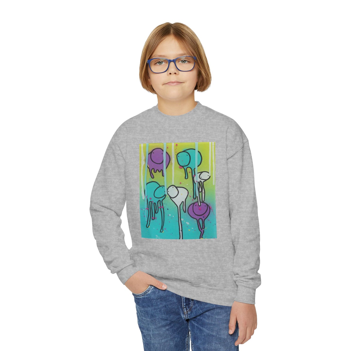 RAINING COWS "Lime Sunrise" Kids Sweatshirt