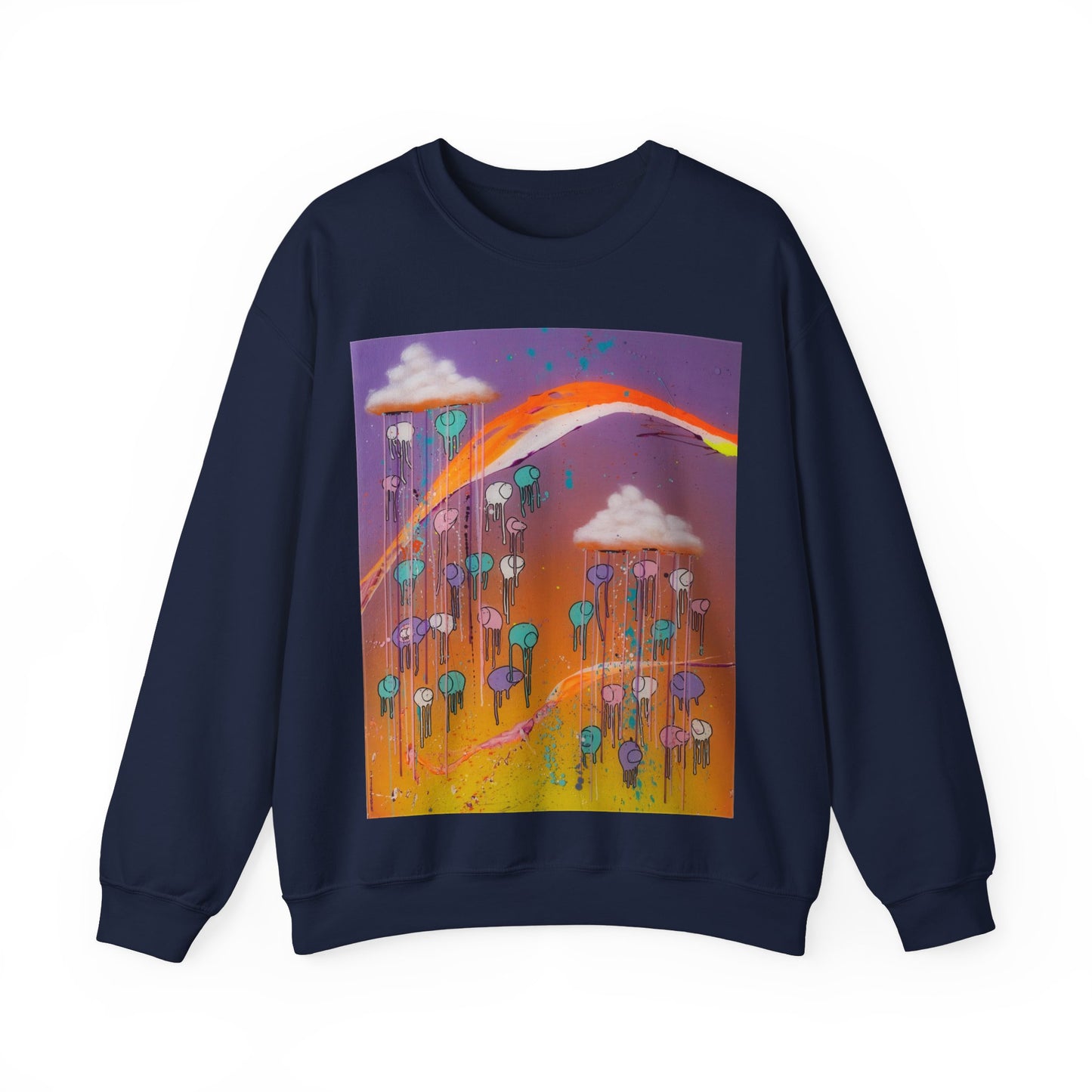 RAINING COWS "Purple Sunset with a Yellow Twist" Sweatshirt