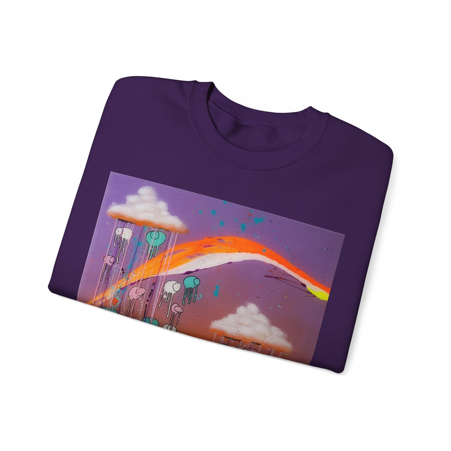 RAINING COWS "Purple Sunset with a Yellow Twist" Sweatshirt