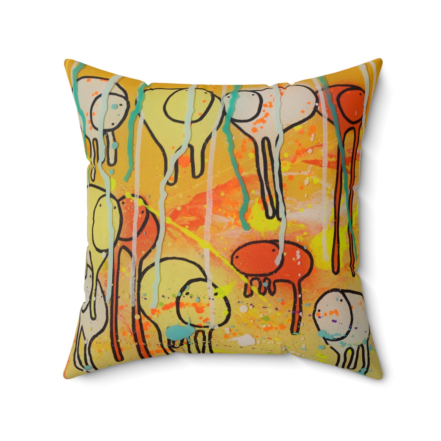 RAINING COWS "Eternal Sunshine in the Rain" Square Pillow