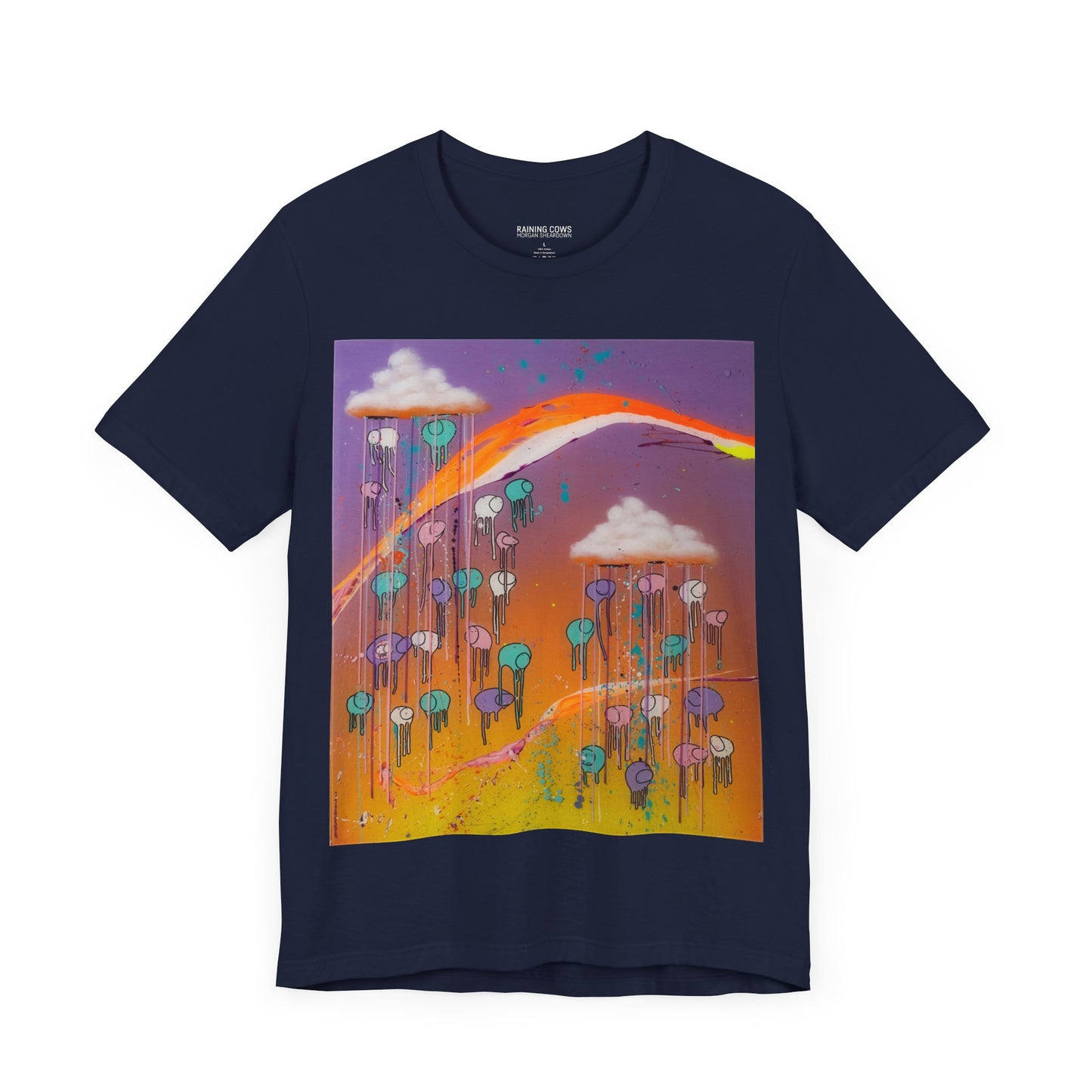 RAINING COWS "Purple Sunset with a Yellow Twist" T-Shirt