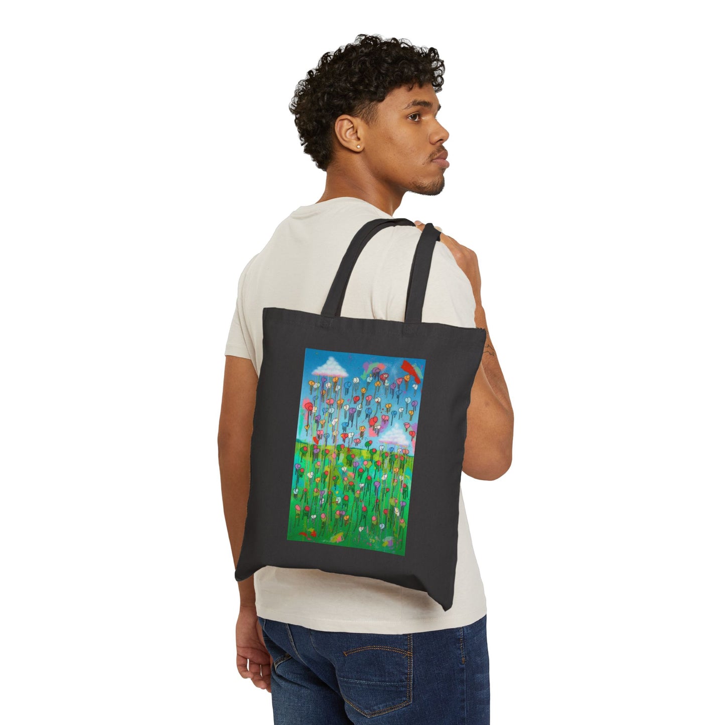 RAINING COWS "A Rose After the Storm" Tote Bag