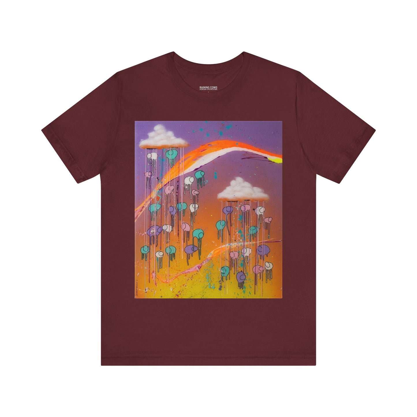 RAINING COWS "Purple Sunset with a Yellow Twist" T-Shirt