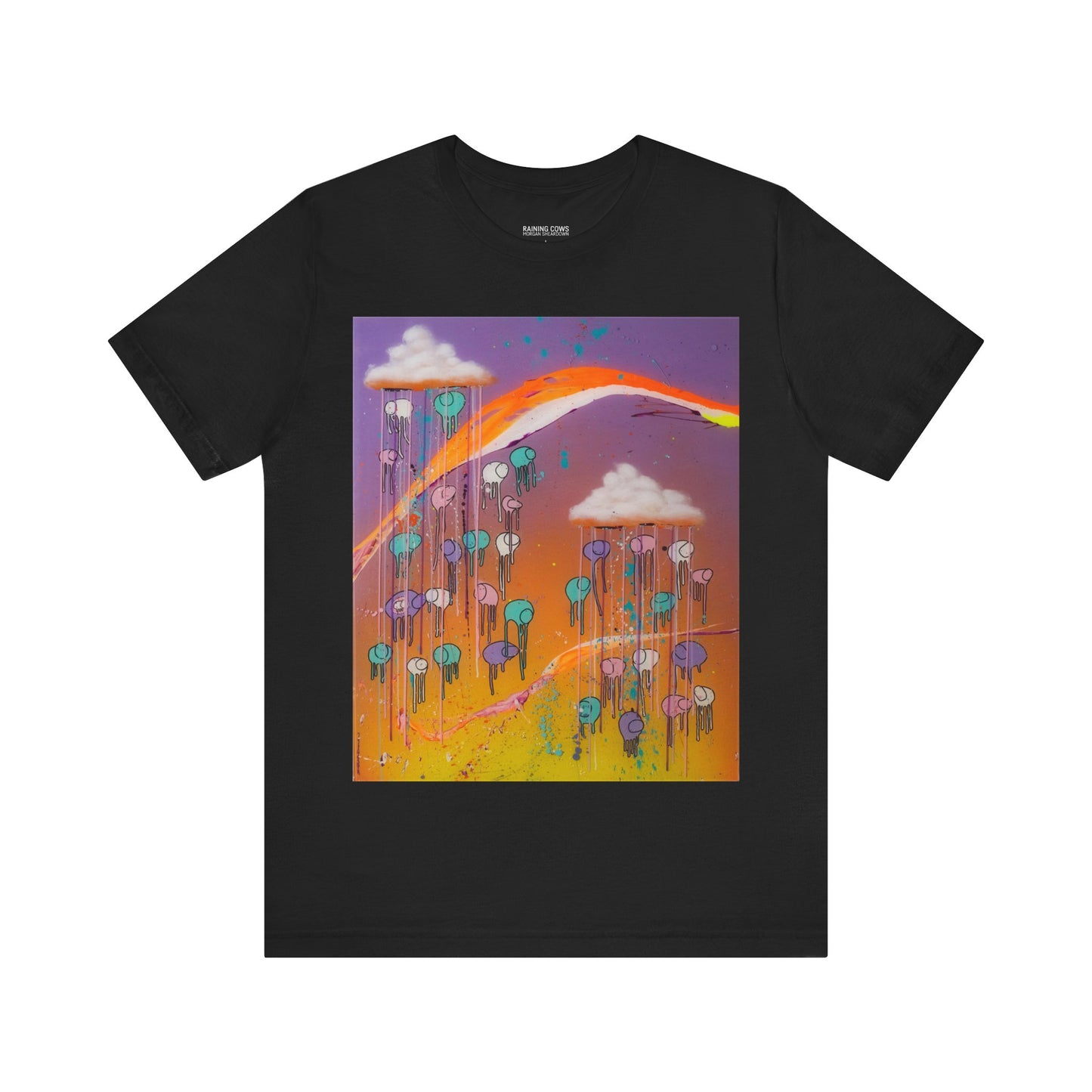 RAINING COWS "Purple Sunset with a Yellow Twist" T-Shirt