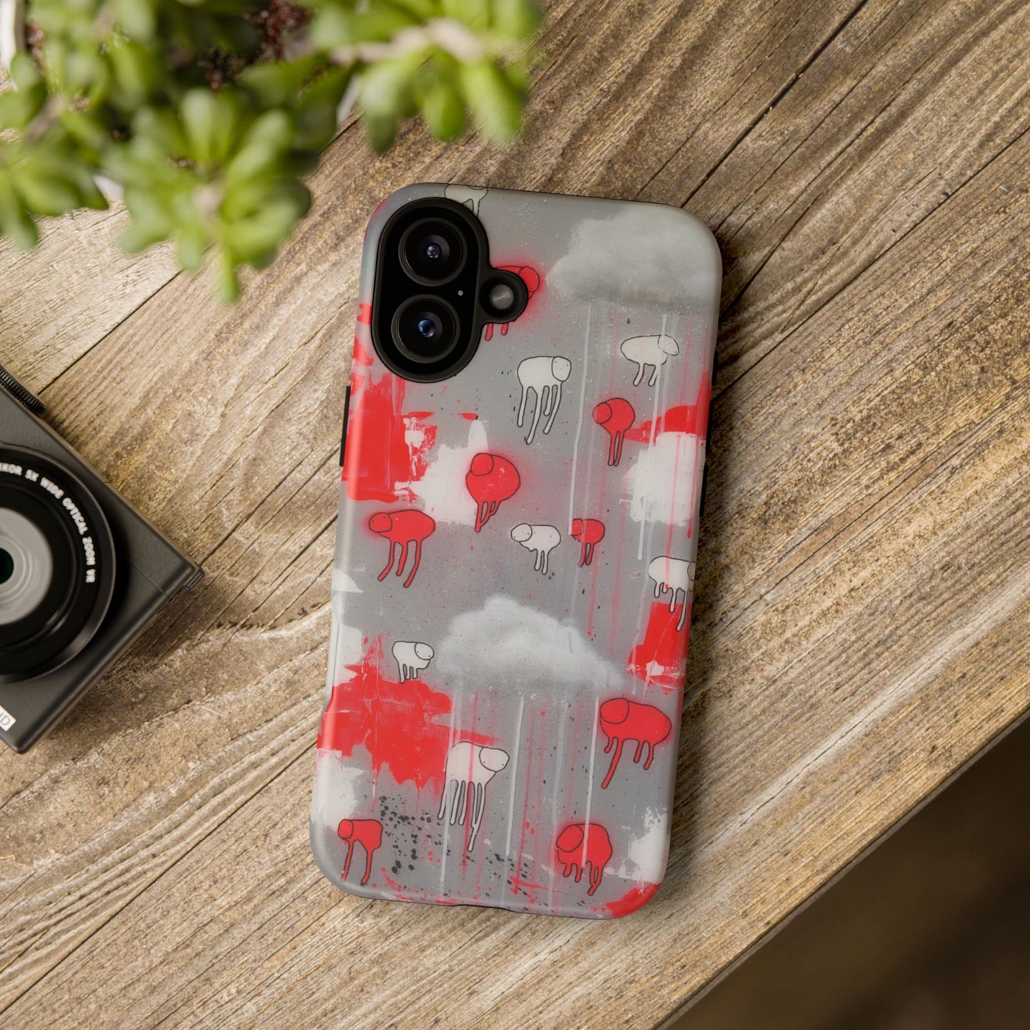 RAINING COWS "Red Falls Night" Phone Case