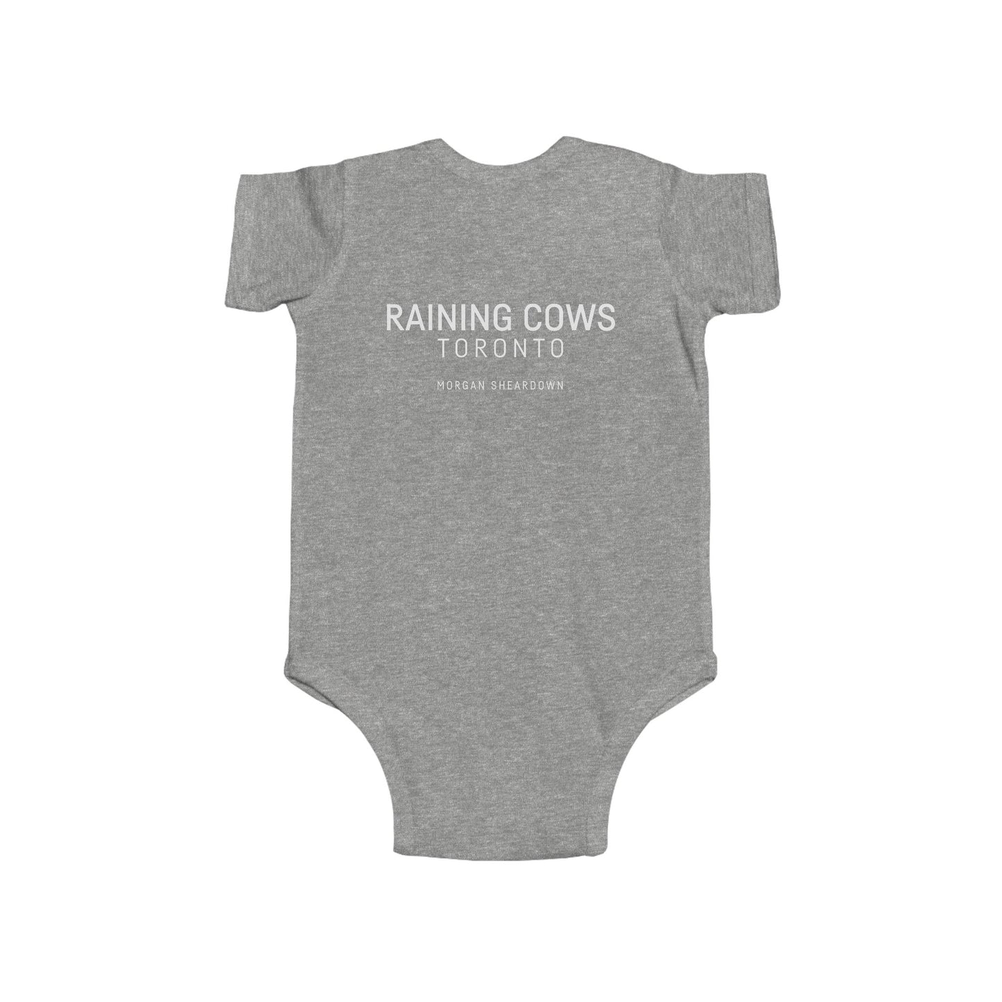 RAINING COWS "Yellow Interference" Baby Onesie