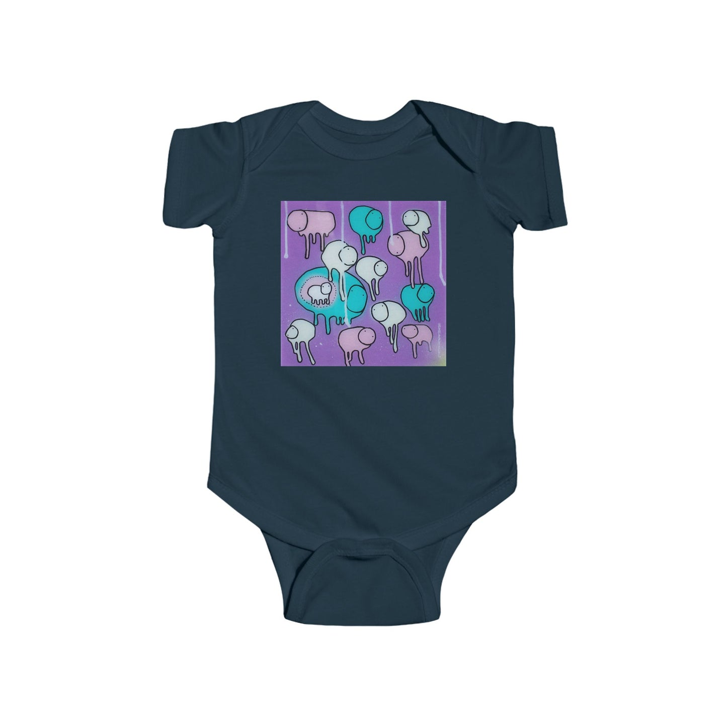 RAINING COWS "Yellow Interference" Baby Onesie