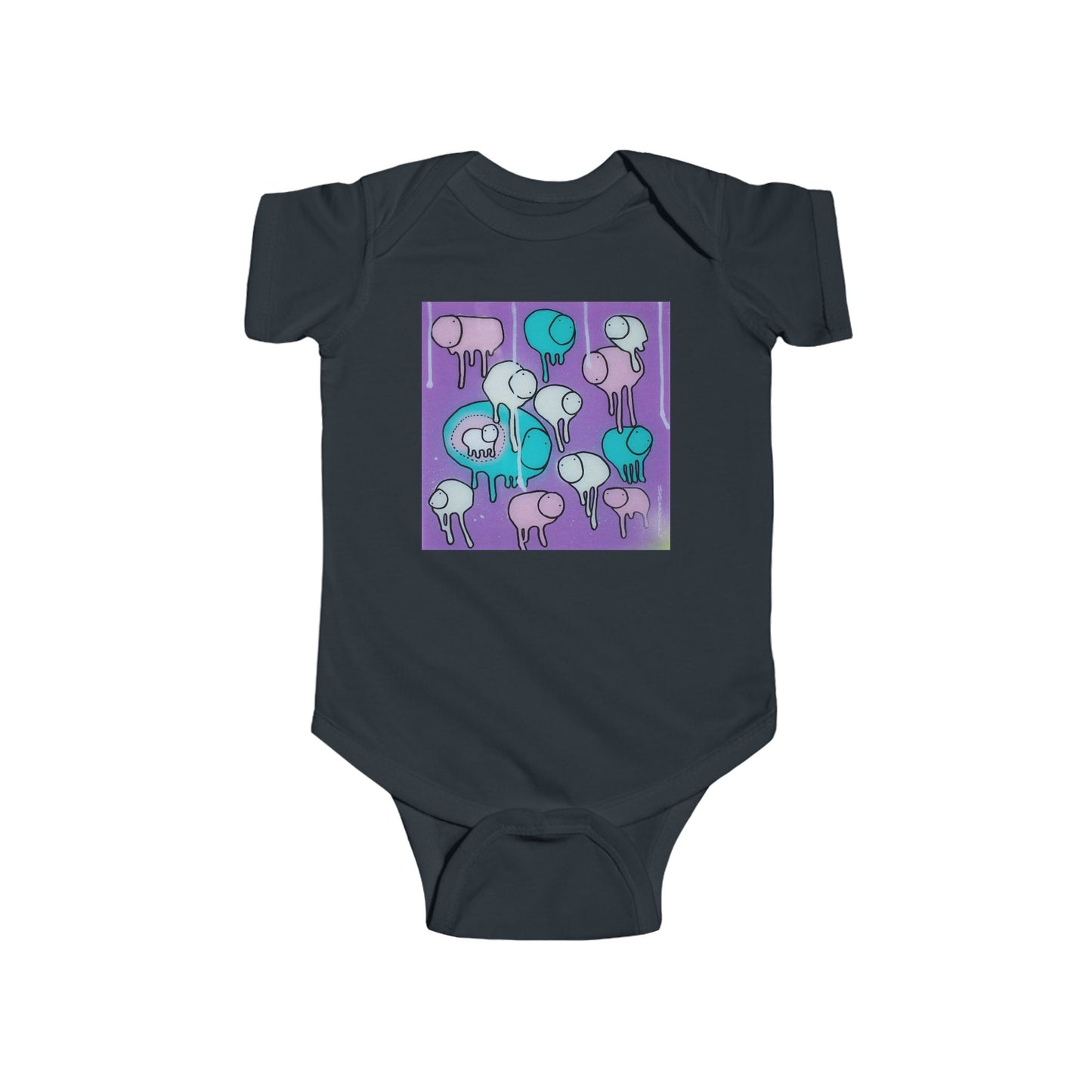 RAINING COWS "Yellow Interference" Baby Onesie