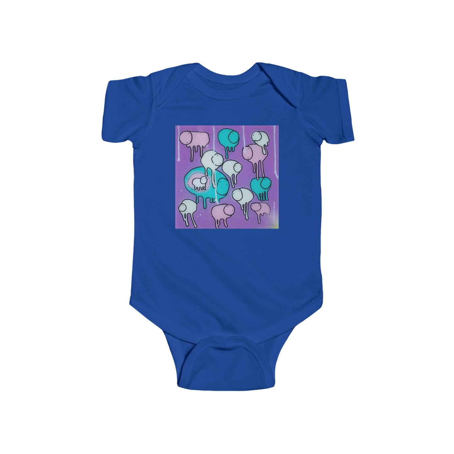 RAINING COWS "Yellow Interference" Baby Onesie