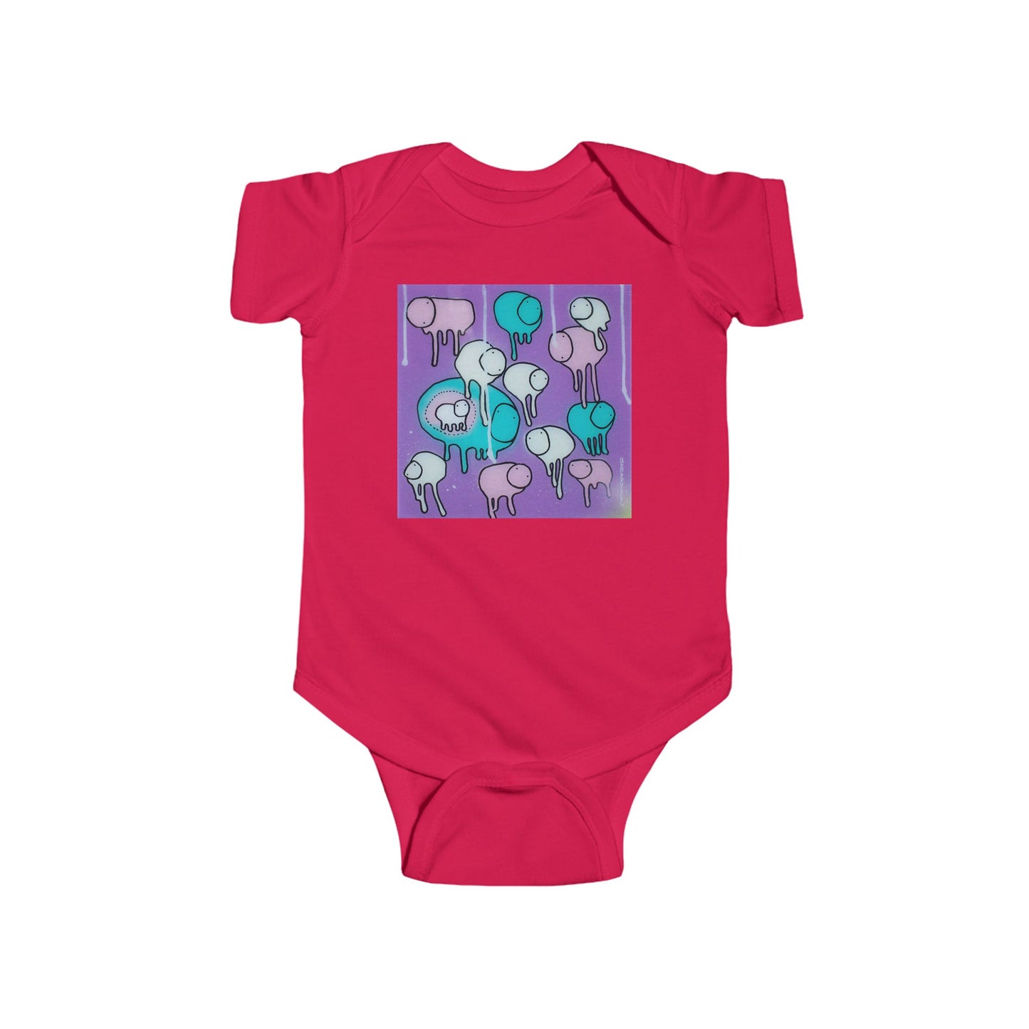 RAINING COWS "Yellow Interference" Baby Onesie