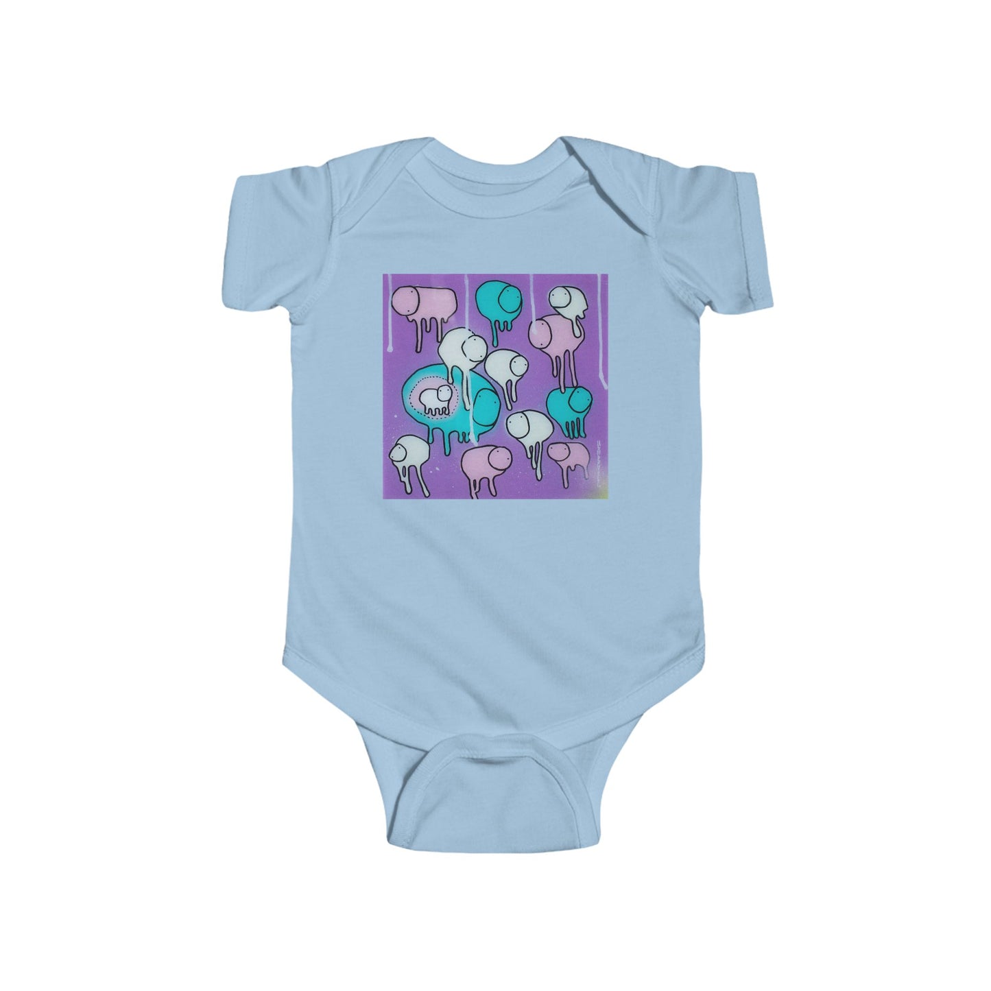 RAINING COWS "Yellow Interference" Baby Onesie