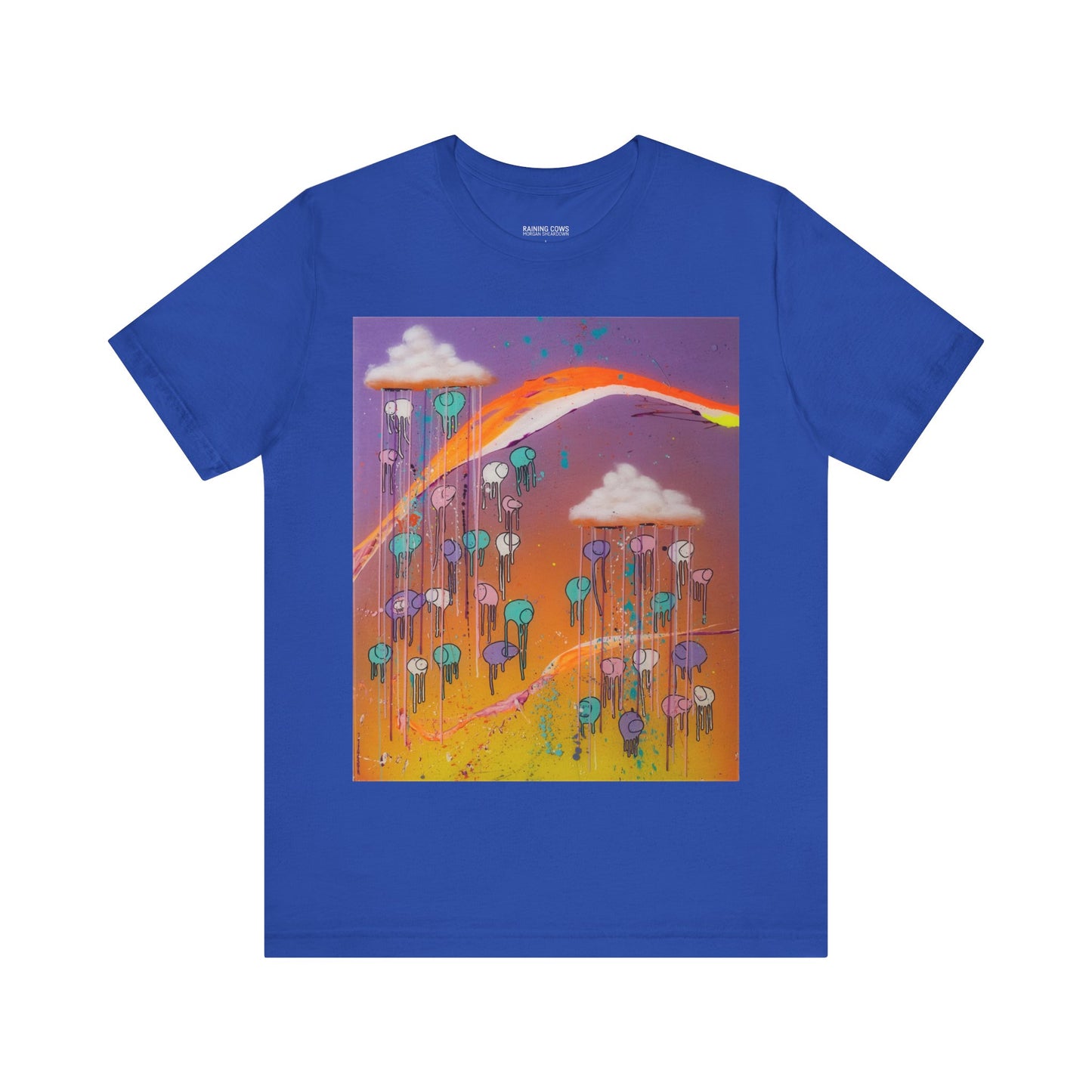 RAINING COWS "Purple Sunset with a Yellow Twist" T-Shirt