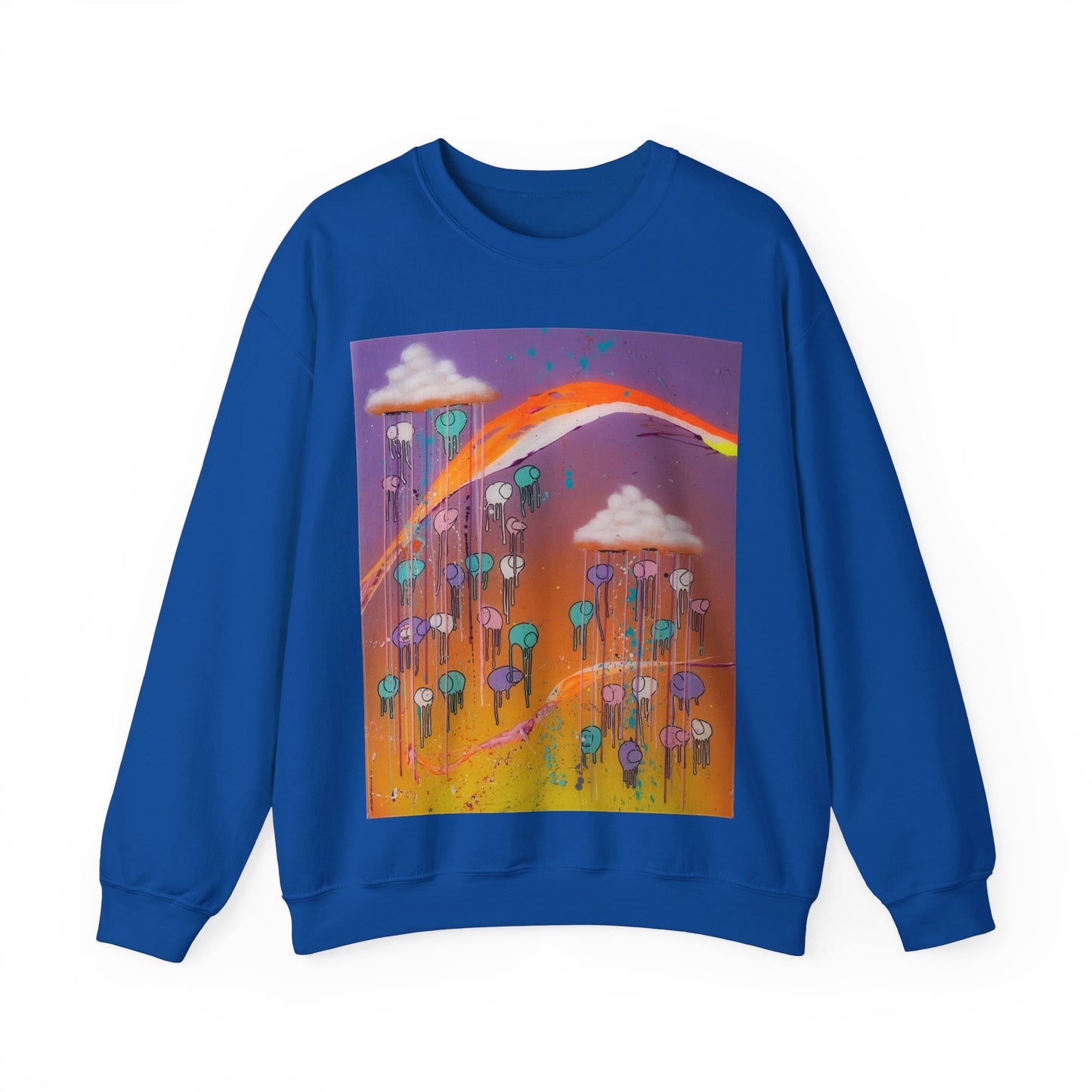 RAINING COWS "Purple Sunset with a Yellow Twist" Sweatshirt