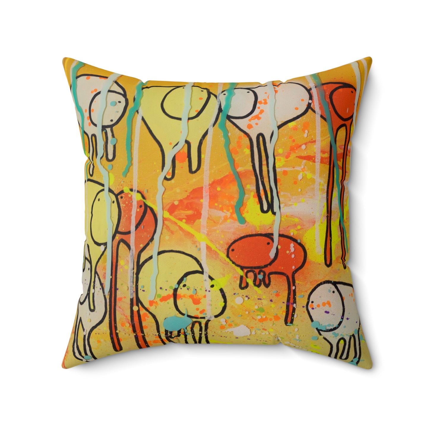 RAINING COWS "Eternal Sunshine in the Rain" Square Pillow