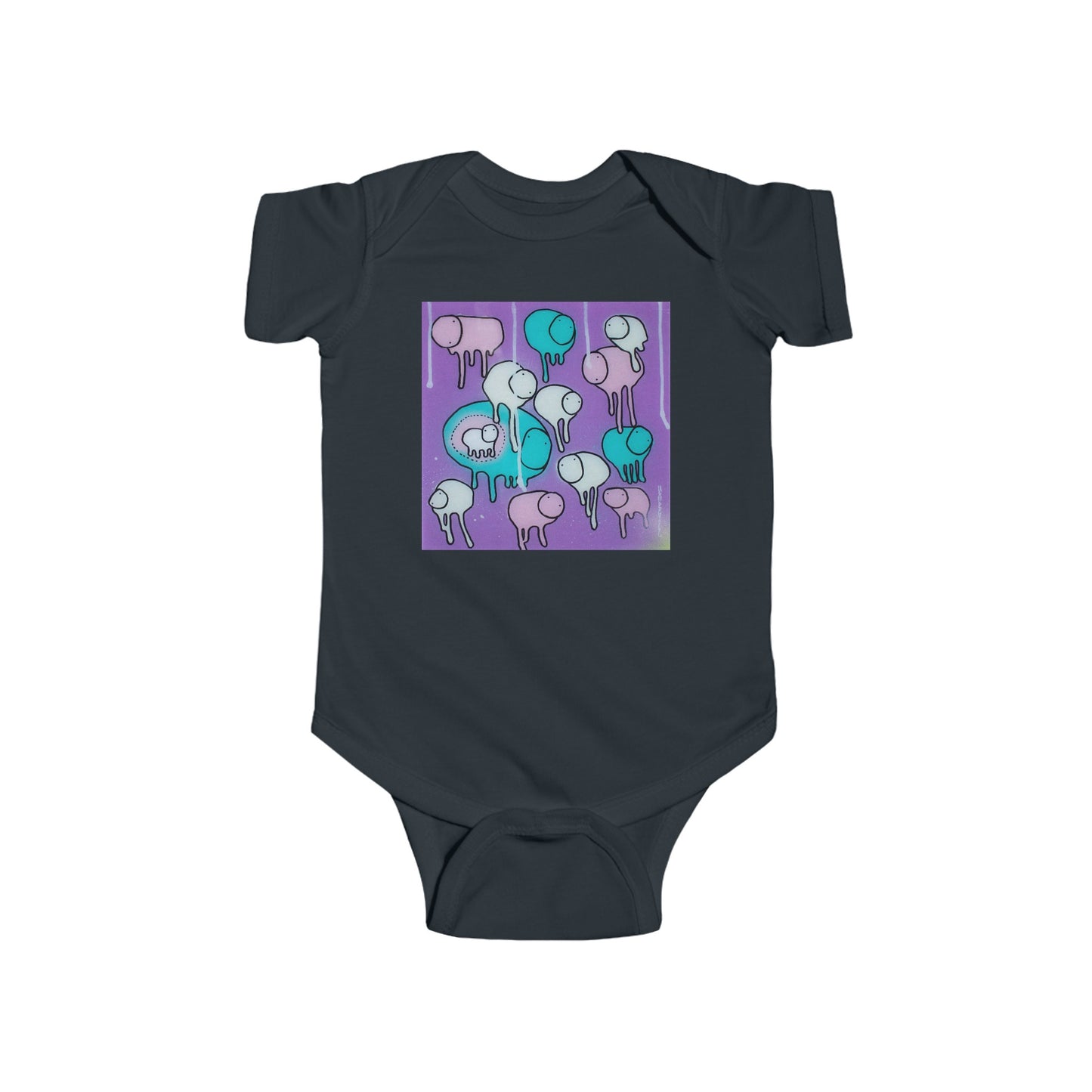 RAINING COWS "Yellow Interference" Baby Onesie