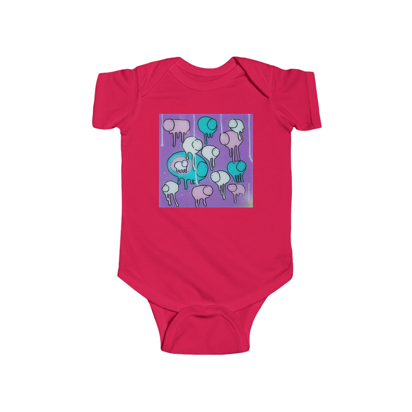 RAINING COWS "Yellow Interference" Baby Onesie
