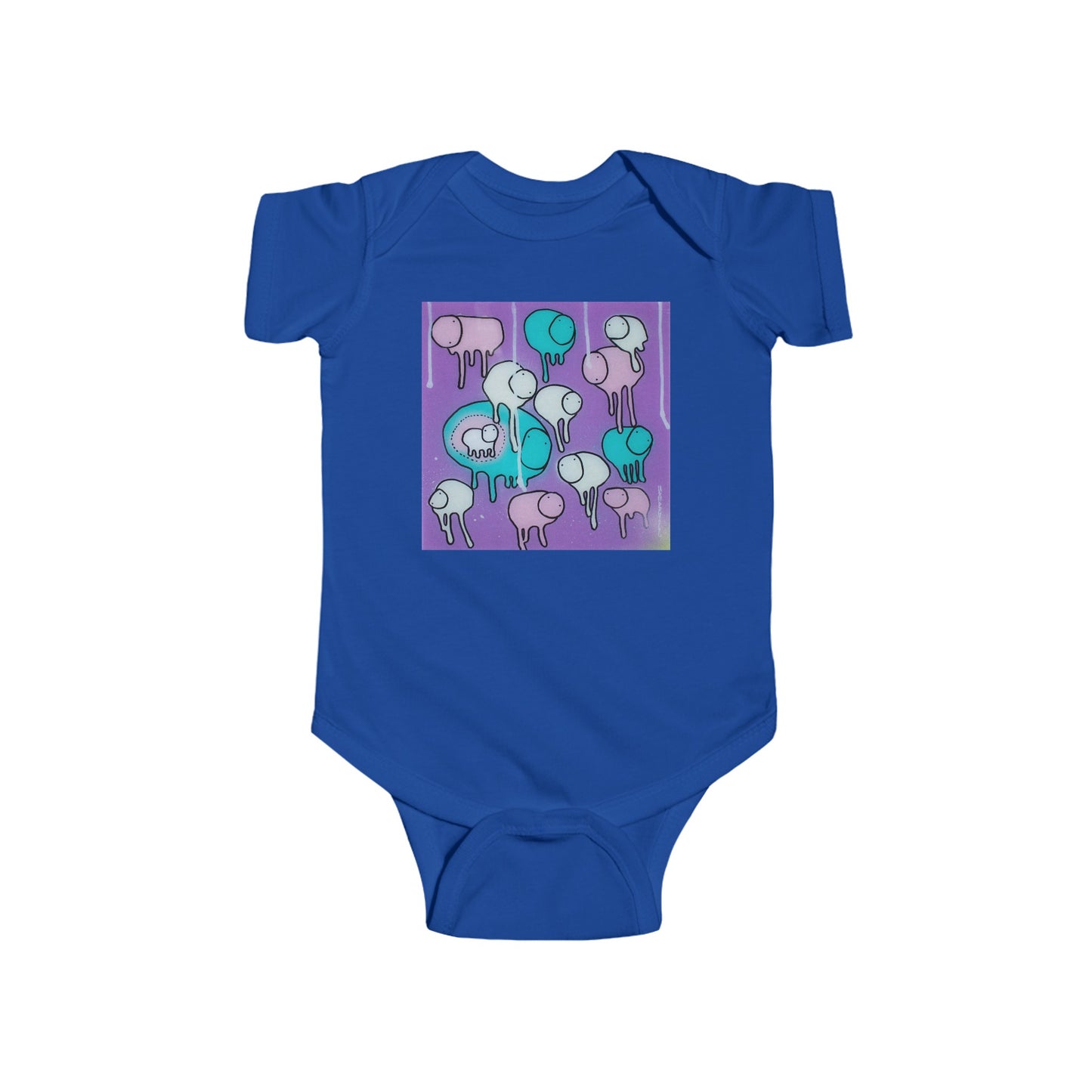 RAINING COWS "Yellow Interference" Baby Onesie