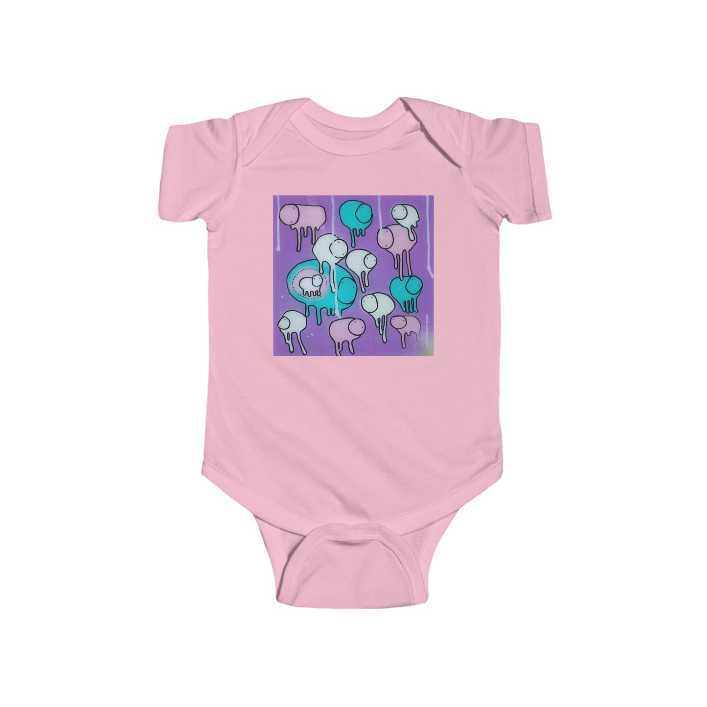 RAINING COWS "Yellow Interference" Baby Onesie