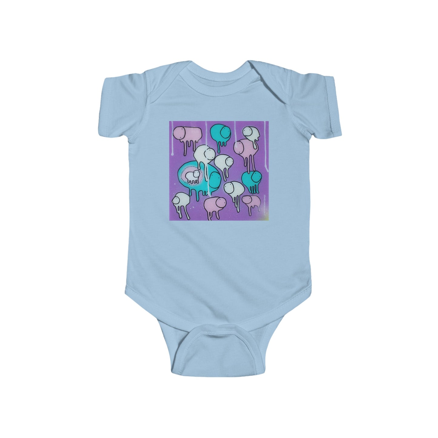 RAINING COWS "Yellow Interference" Baby Onesie