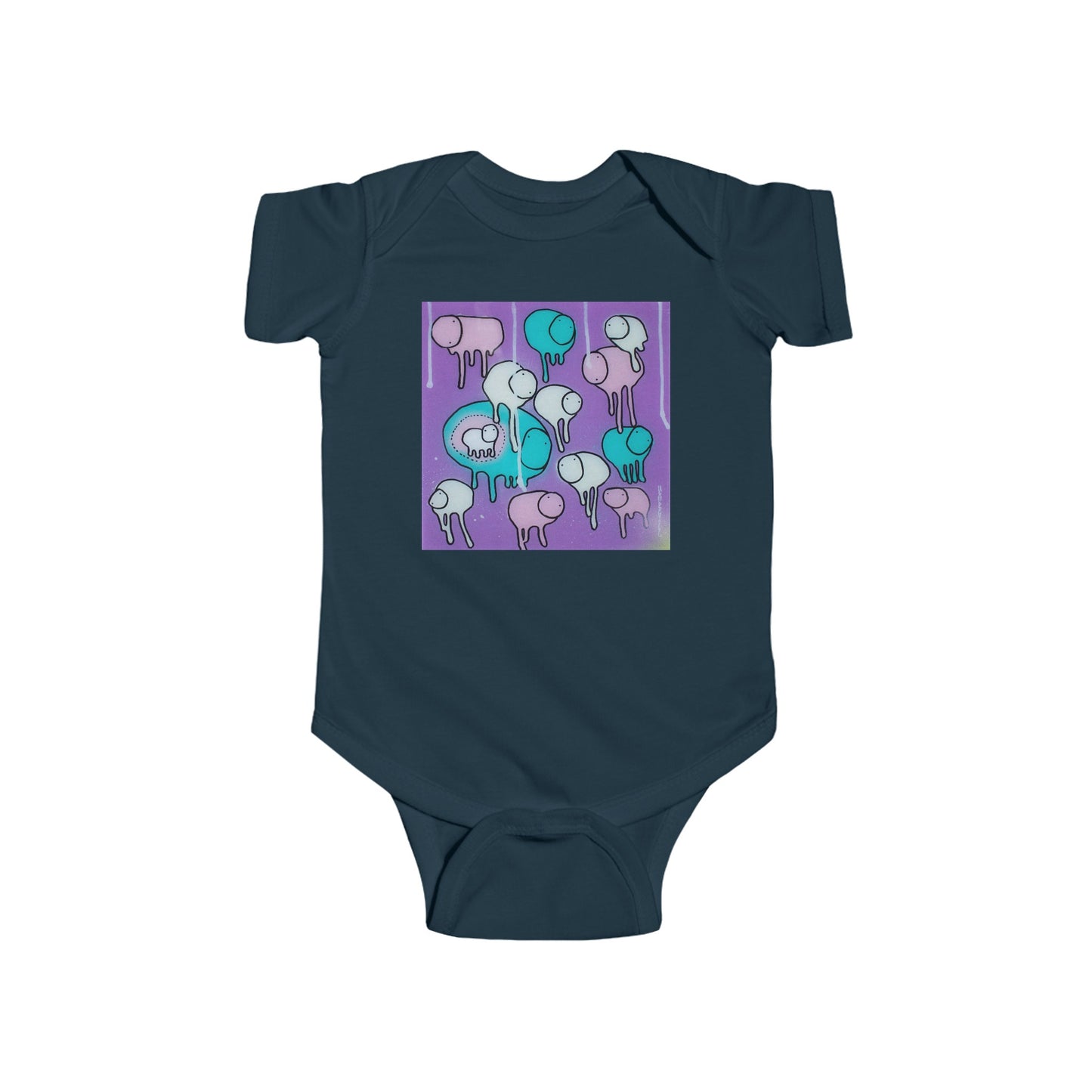 RAINING COWS "Yellow Interference" Baby Onesie