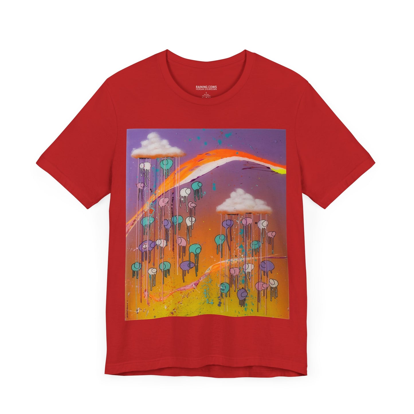 RAINING COWS "Purple Sunset with a Yellow Twist" T-Shirt