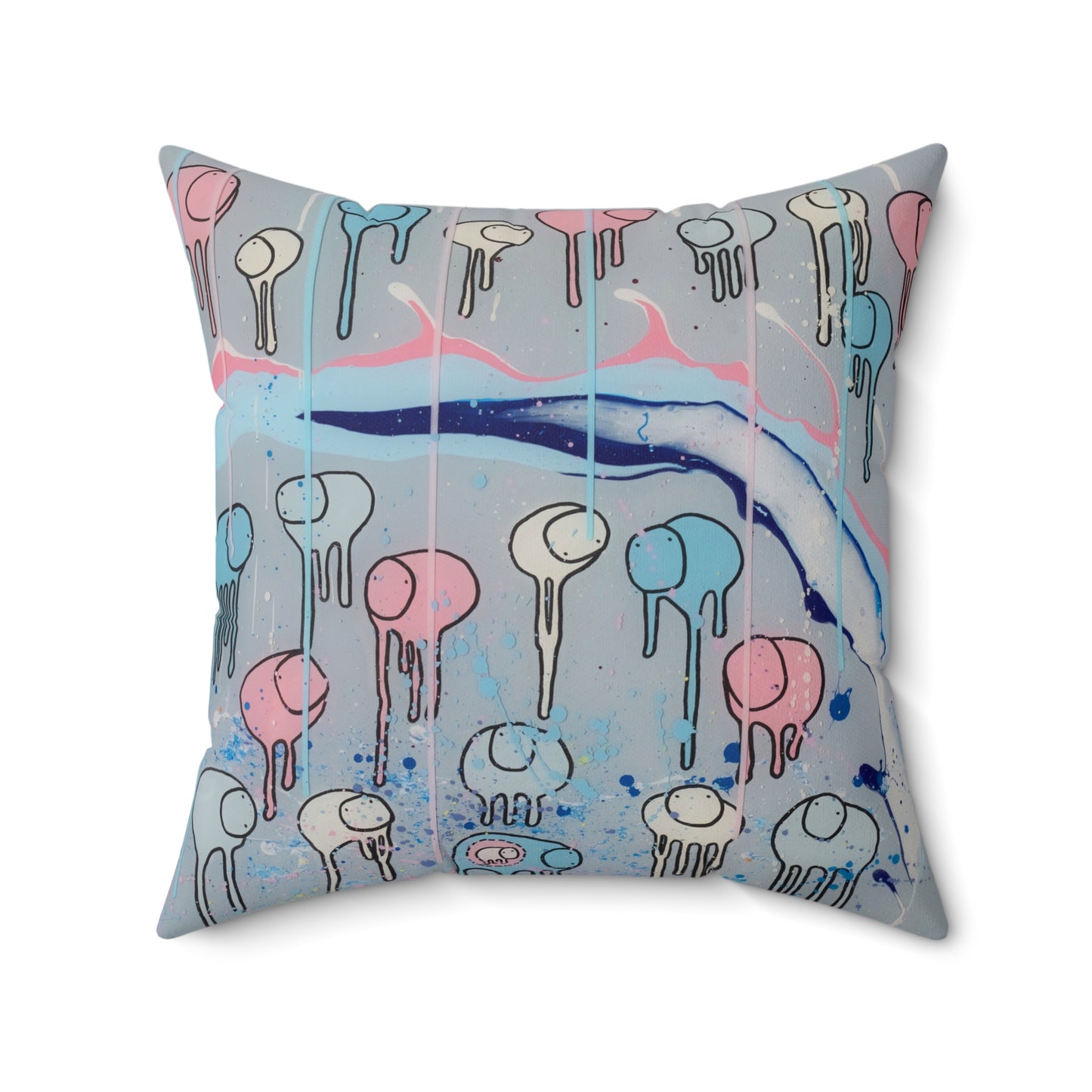 RAINING COWS "Silver Surfer" Square Pillow