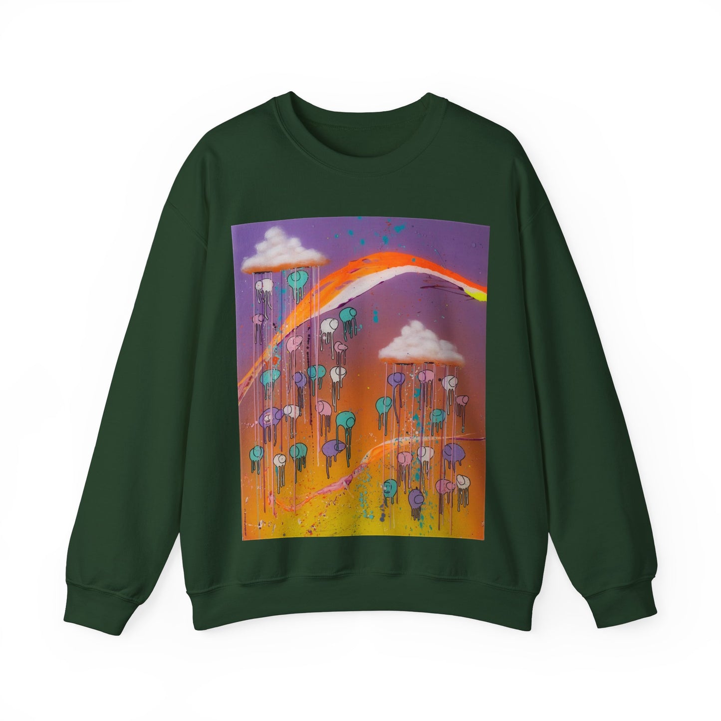 RAINING COWS "Purple Sunset with a Yellow Twist" Sweatshirt