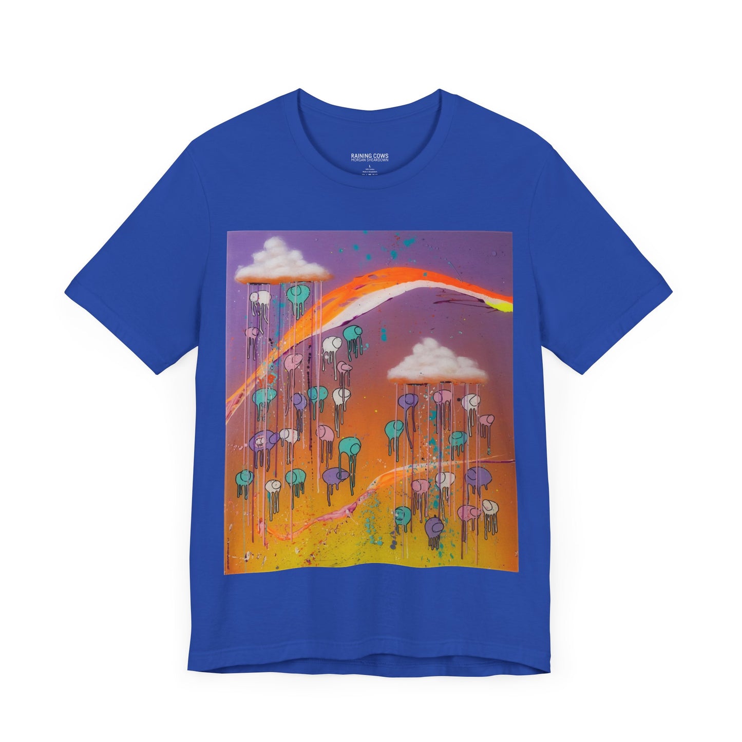 RAINING COWS "Purple Sunset with a Yellow Twist" T-Shirt