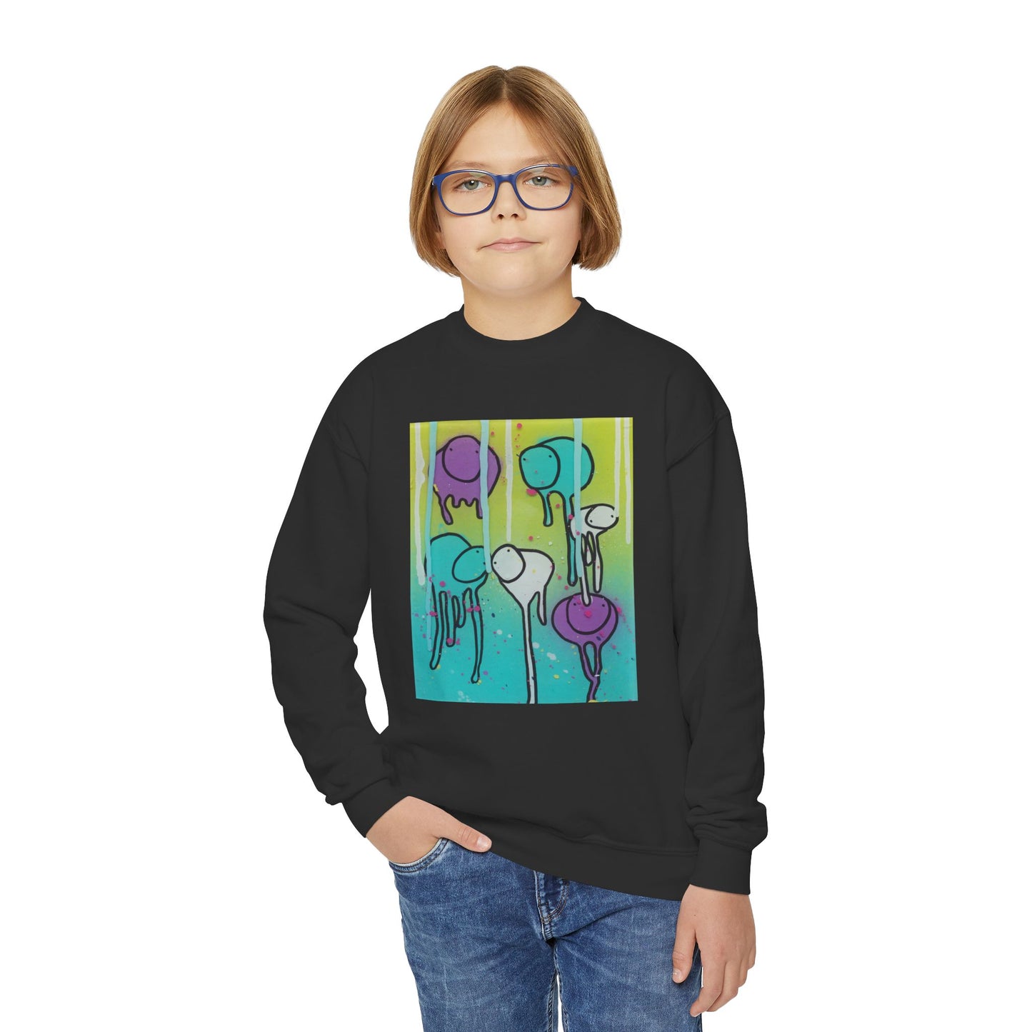 RAINING COWS "Lime Sunrise" Kids Sweatshirt