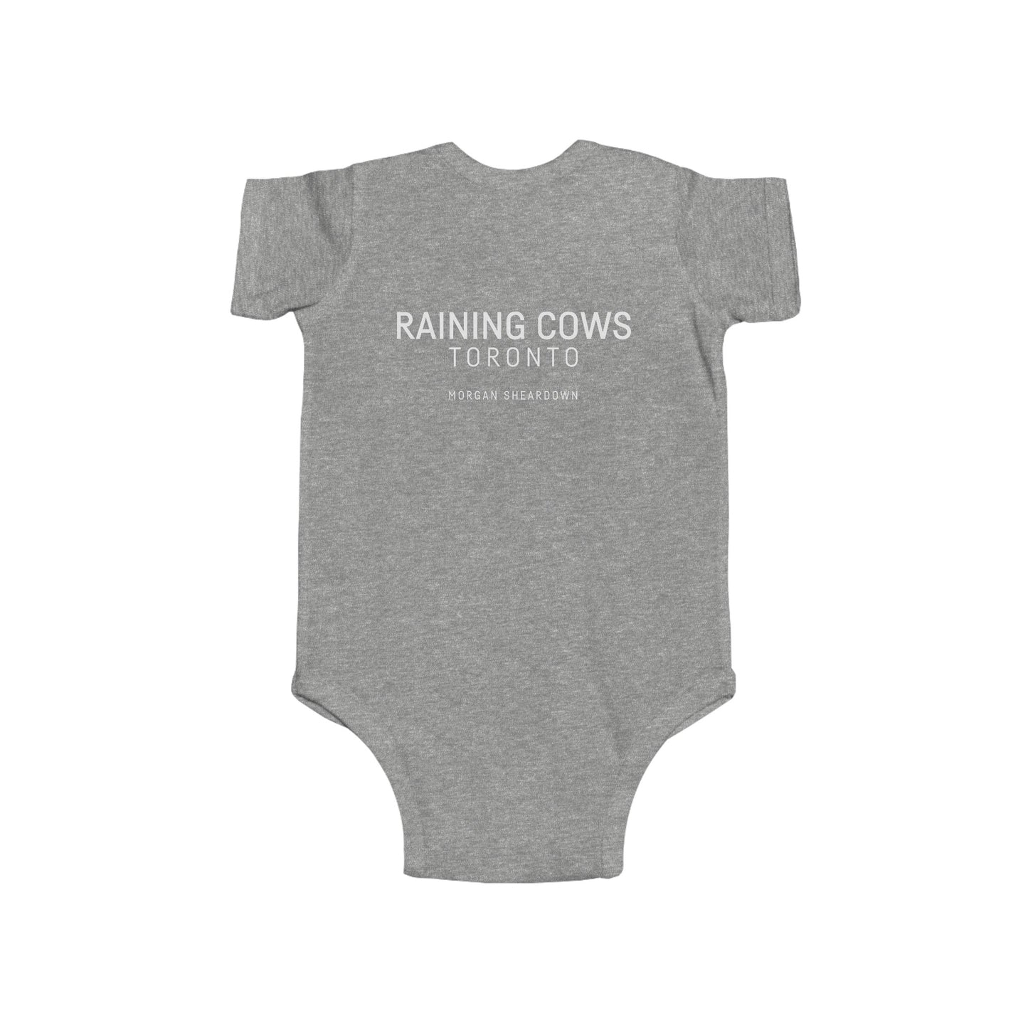 RAINING COWS "Yellow Interference" Baby Onesie