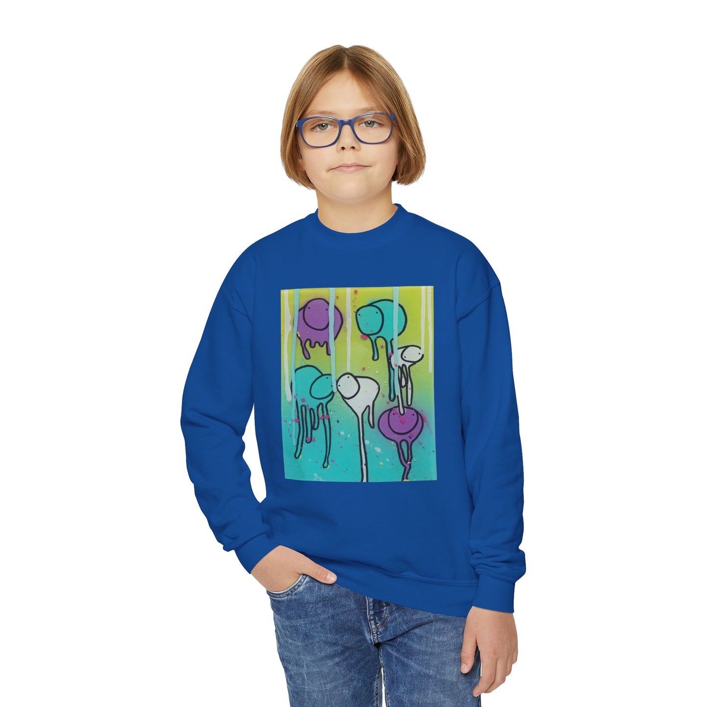 RAINING COWS "Lime Sunrise" Kids Sweatshirt