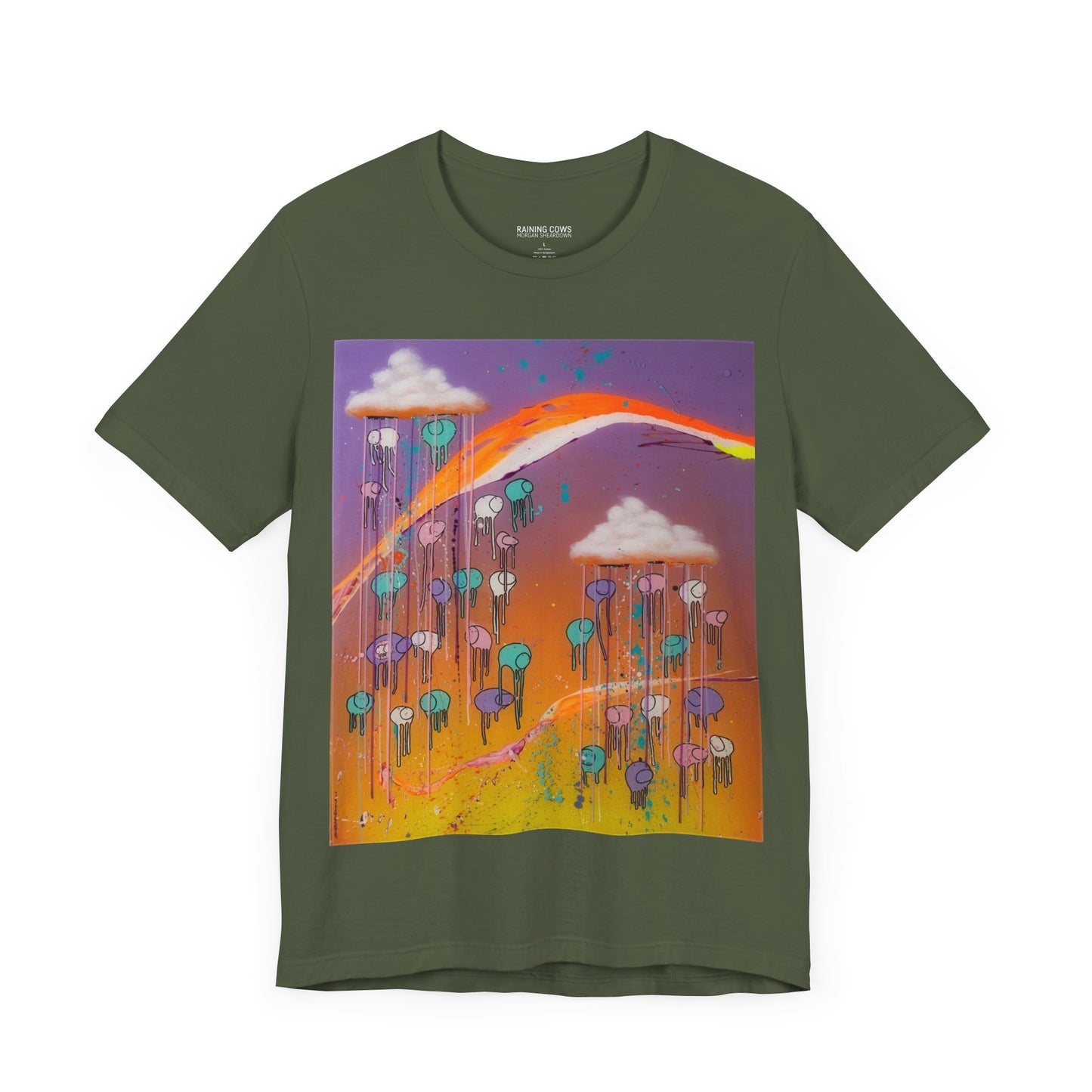 RAINING COWS "Purple Sunset with a Yellow Twist" T-Shirt