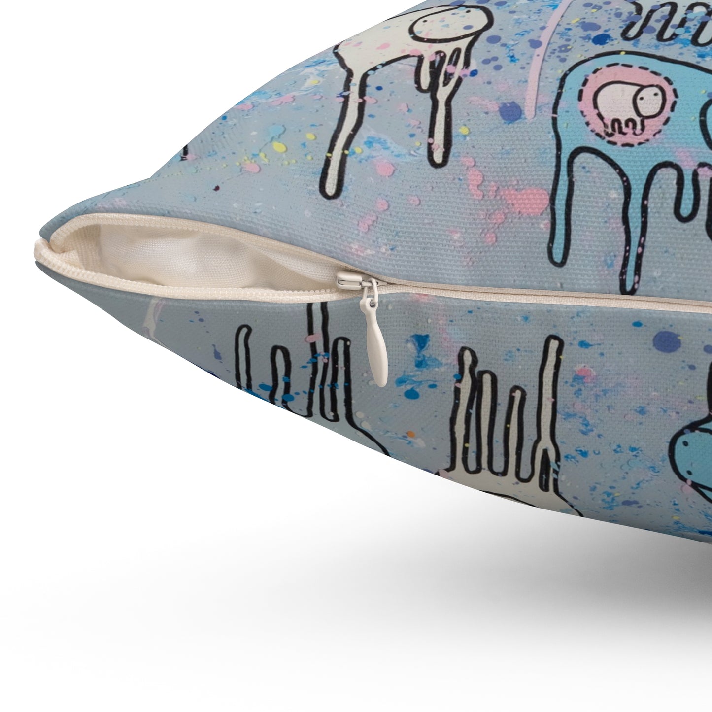 RAINING COWS "Silver Surfer" Square Pillow